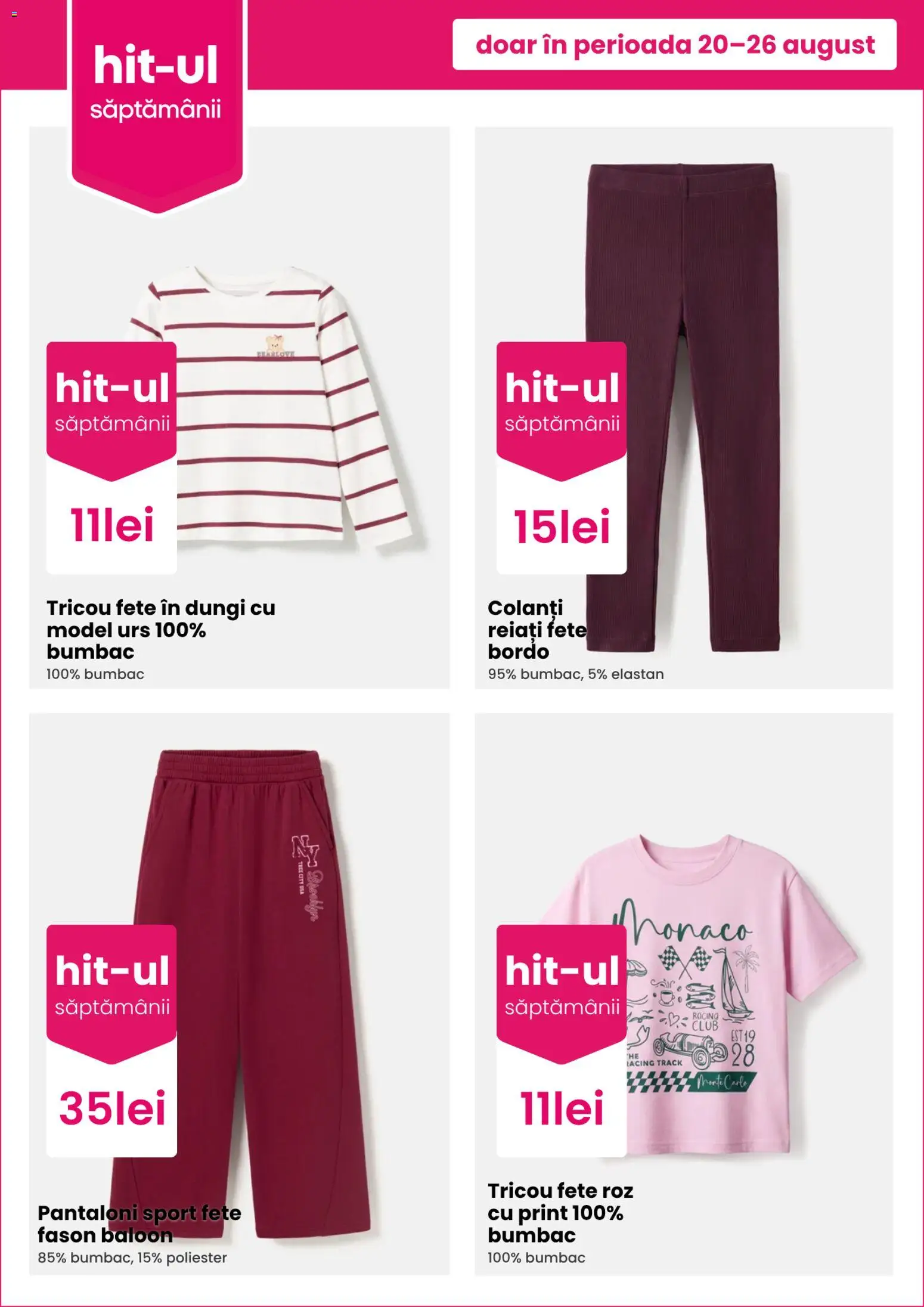 Noul catalog Pepco – valabil de la 20.08.2026 | Pagină: 2 | Produse: Ușă, Tricou, Pantaloni, Colanți