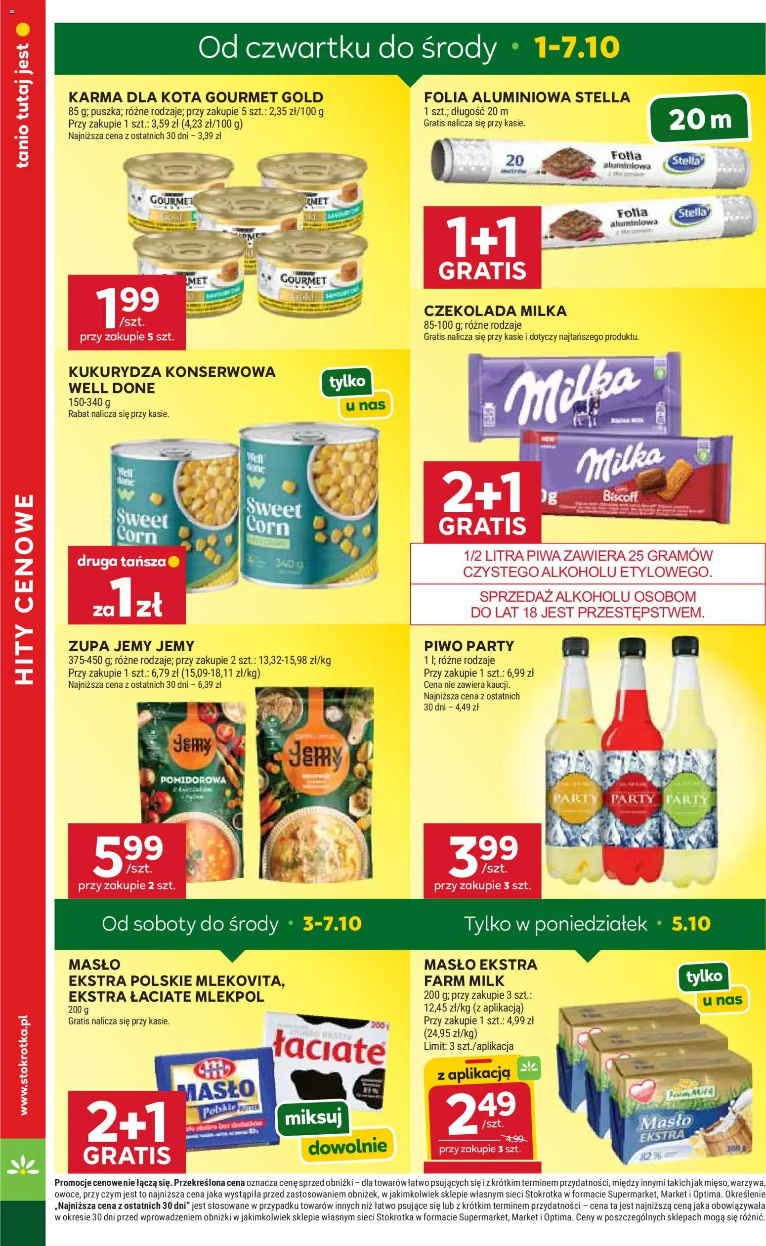 Stokrotka gazetka - Market od 01.10.2026 | Strona: 4 | Produkty: Karma dla kota, Piwo, Karma, Warzywa