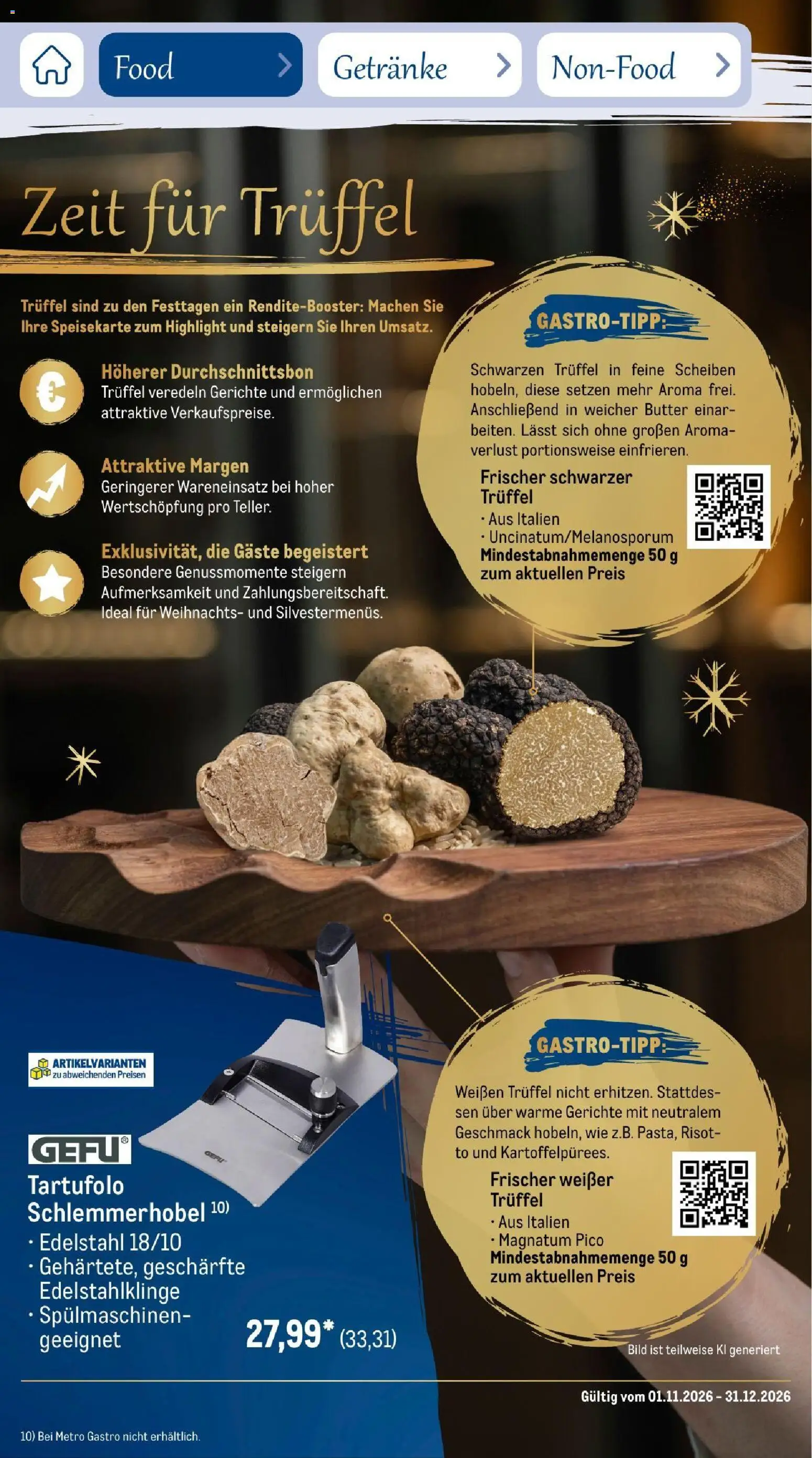 Metro Saisonkatalog Festtage voller Genuss – gültig ab 01.11.2026 | Seite: 19 | Produkte: Butter, Gerichte