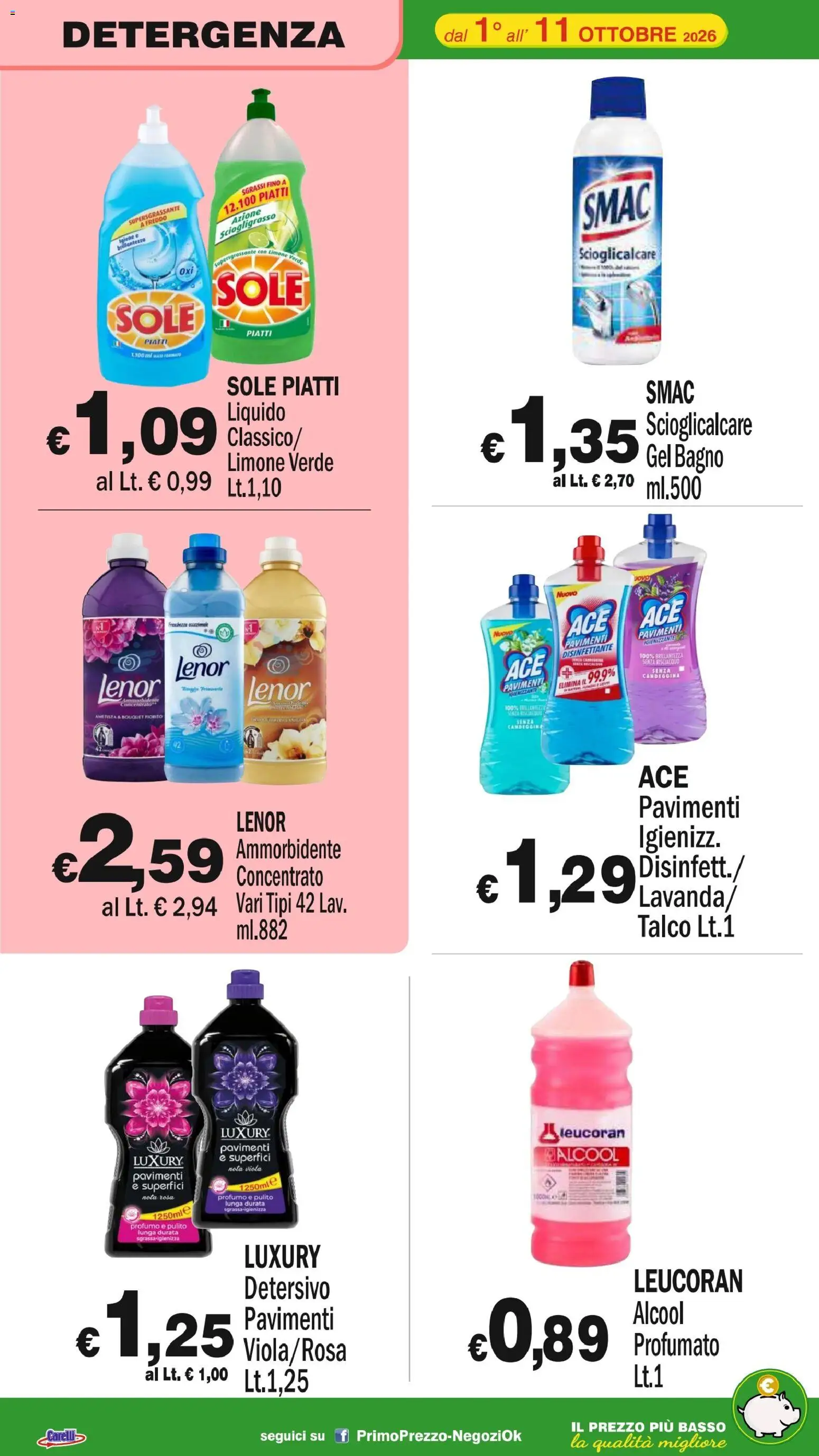 Volantino Primo Prezzo del 01/10/2026 | Pagina: 20 | Prodotti: Talco, Limone, Basso, Profumo