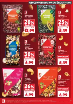Pogląd oferty "ŻURAWINA, ŻURAWINA SUSZONA I SŁODZONA 200 g" - ważna od 10.09.2026 | Strona: 15 | Produkty: Migdały, Żurawina, Bakalie, Rodzynki