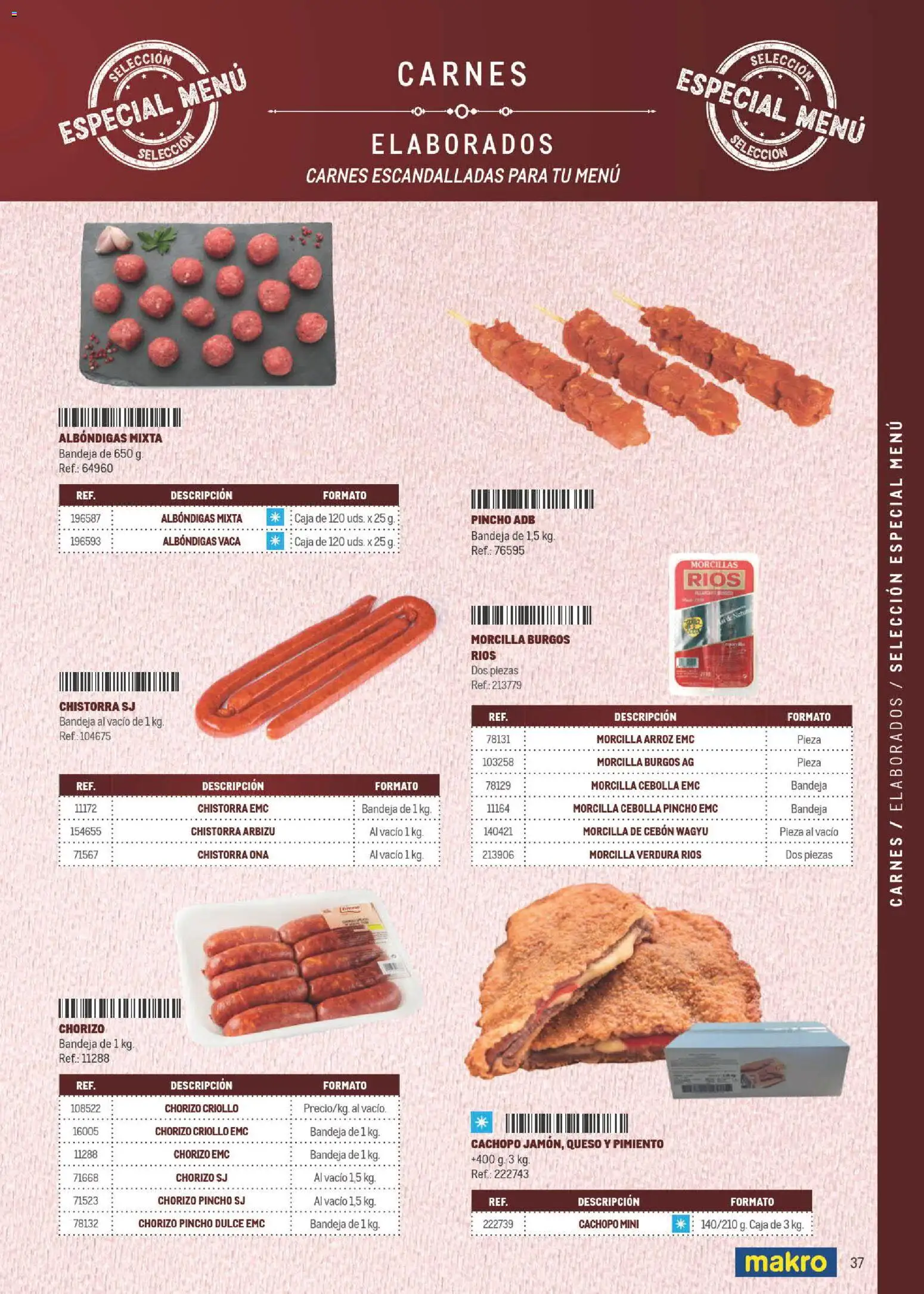 Makro Especial Carta y Menú │ válido desde el 06/07/2026 | Página: 37 | Productos: Arroz, Κάδος απορρυμάτων, Bandeja, Caja