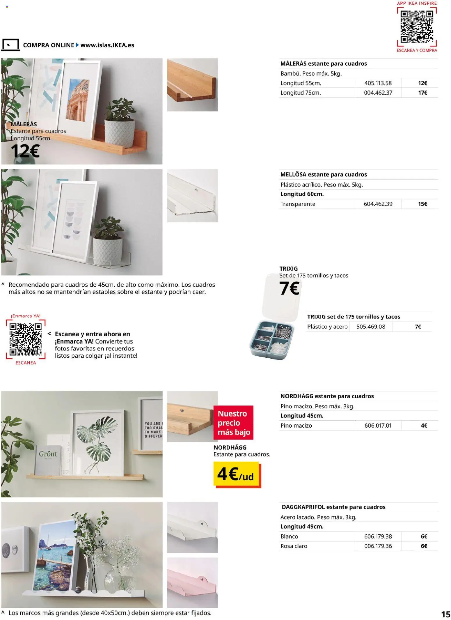 IKEA - Enmarca ya │ válido desde el 01/09/2026 | Página: 15 | Productos: Tacos, Peso, Estante