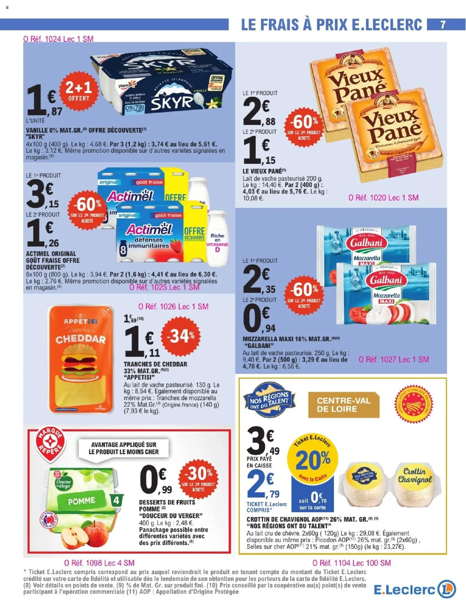 {H1} | Page: 7 | Produits: Pomme, Mozzarella, Lait, Skyr