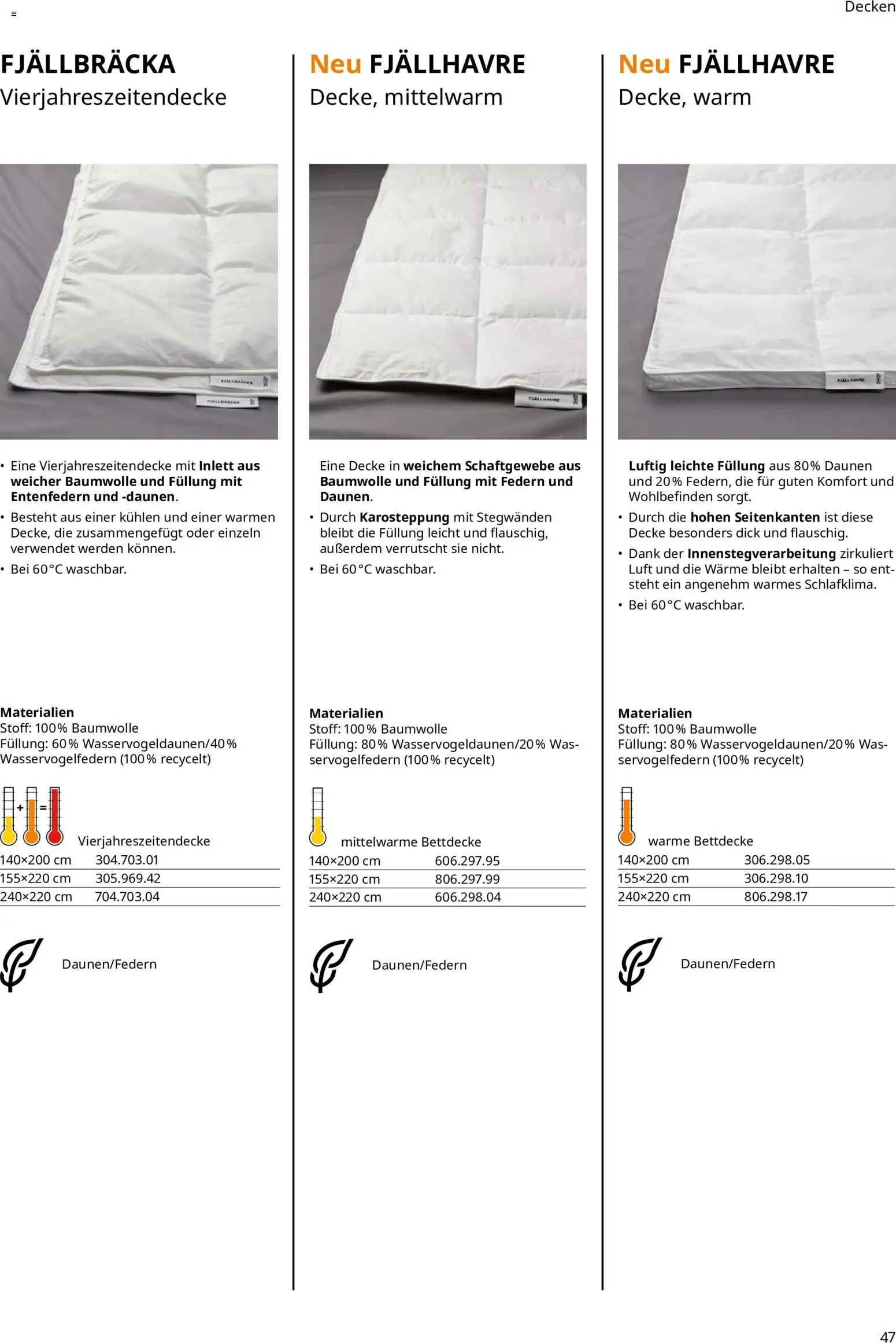 Ikea Prospekt Schlafkomfort – gültig ab 16.09.2026 | Seite: 47 | Produkte: Decke, Bettdecke