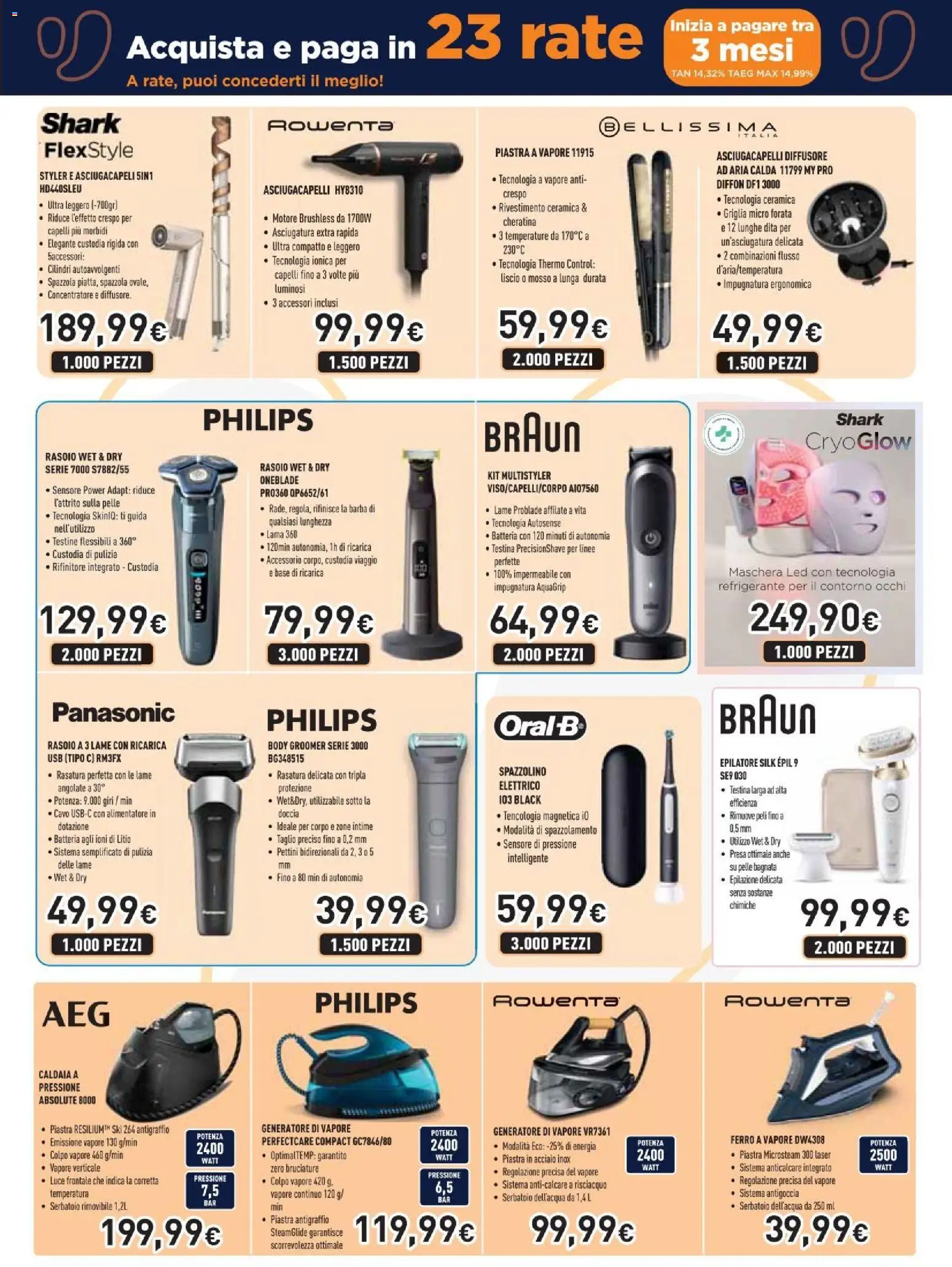 Volantino Unieuro del 26/06/2026 | Pagina: 22 | Prodotti: Spazzolino, Anticalcare, Asciugacapelli, Doccia