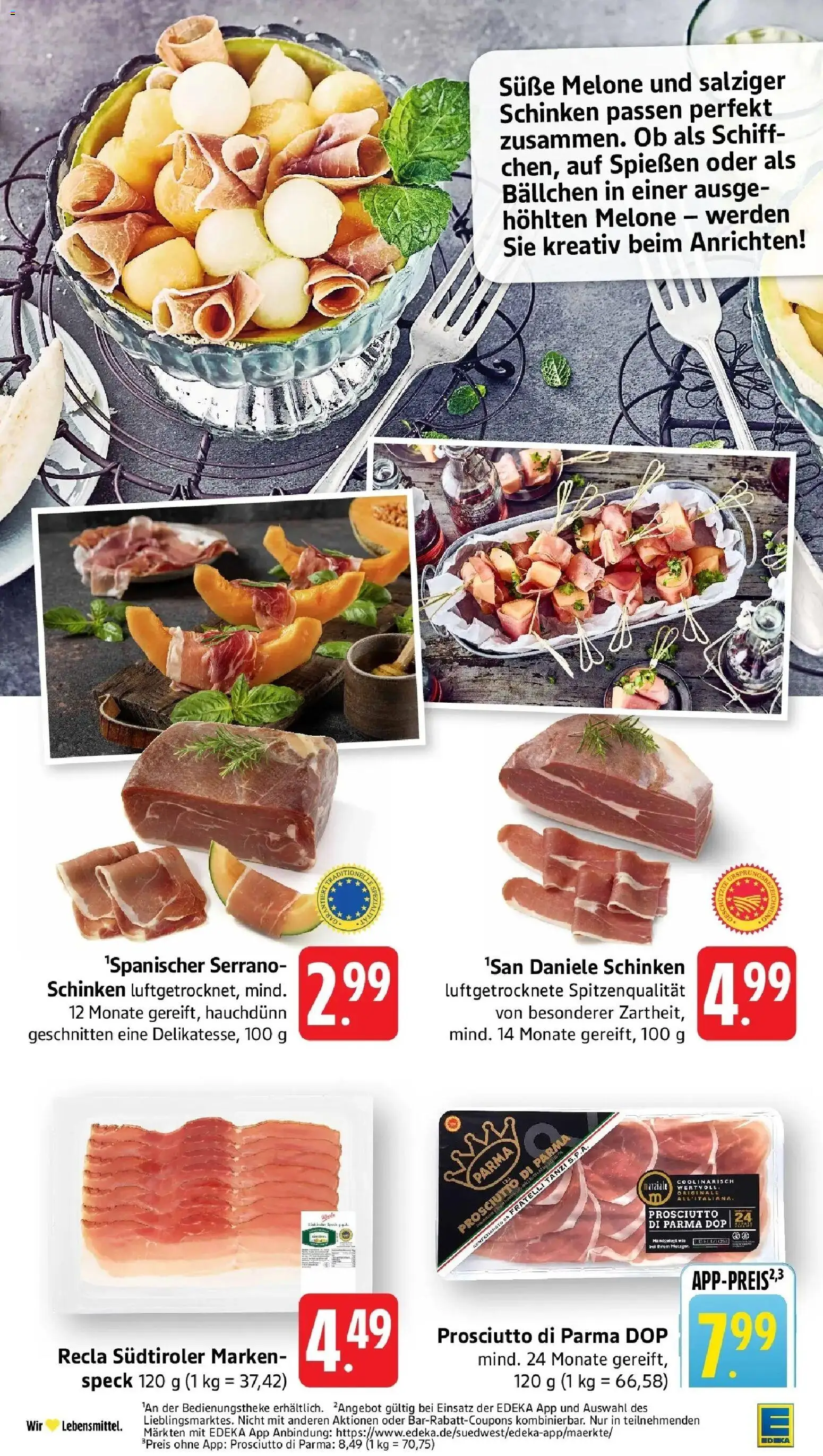 Edeka prospekt Eppstein – gültig ab 29.06.2026 | Seite: 15 | Produkte: Melone, Serrano schinken, Schinken