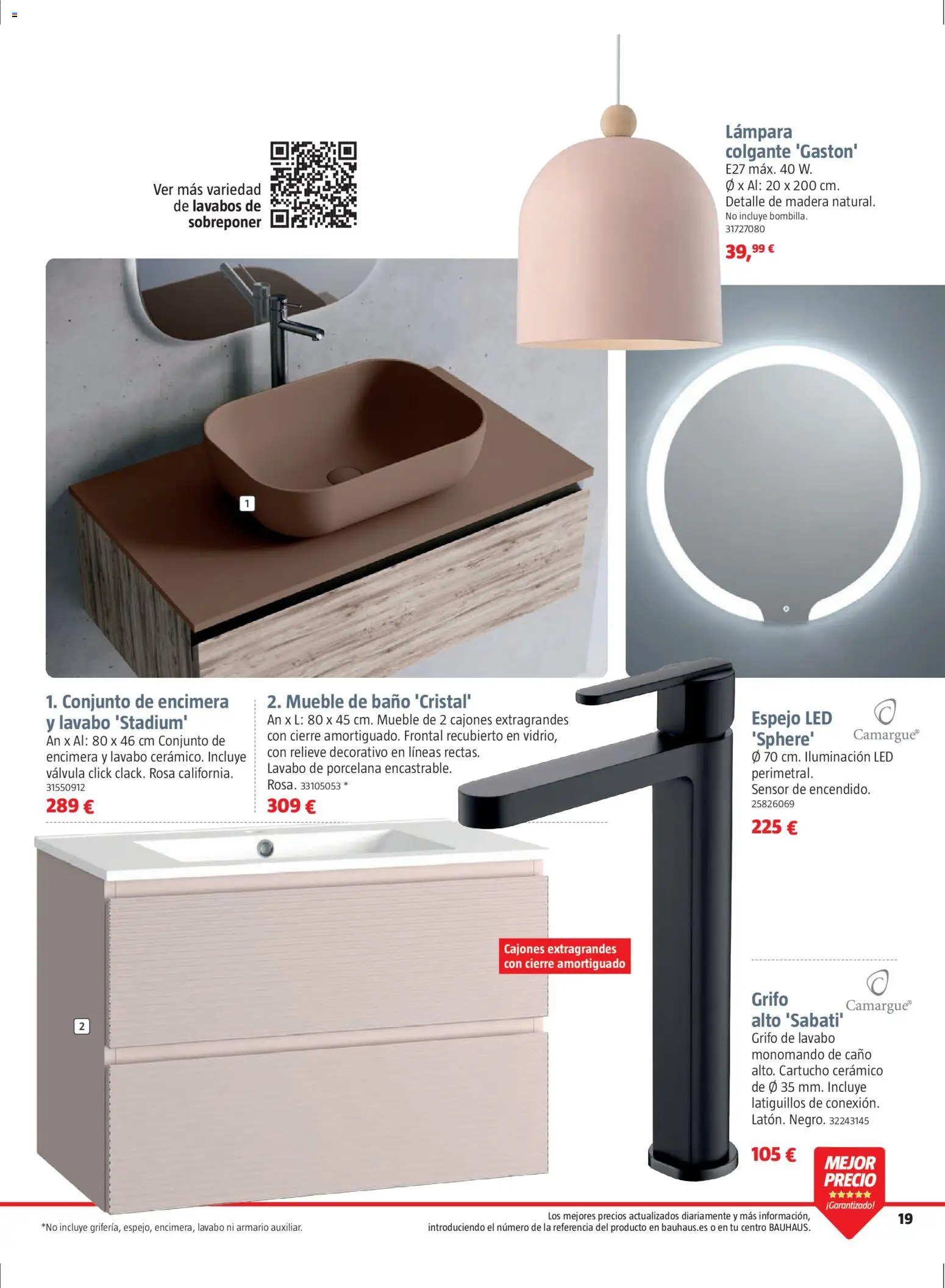 Bauhaus folleto Renueva │ válido desde el 02.03.2026 | Página: 19 | Productos: Galette de chaise, Armario, Lavabo, Espejo
