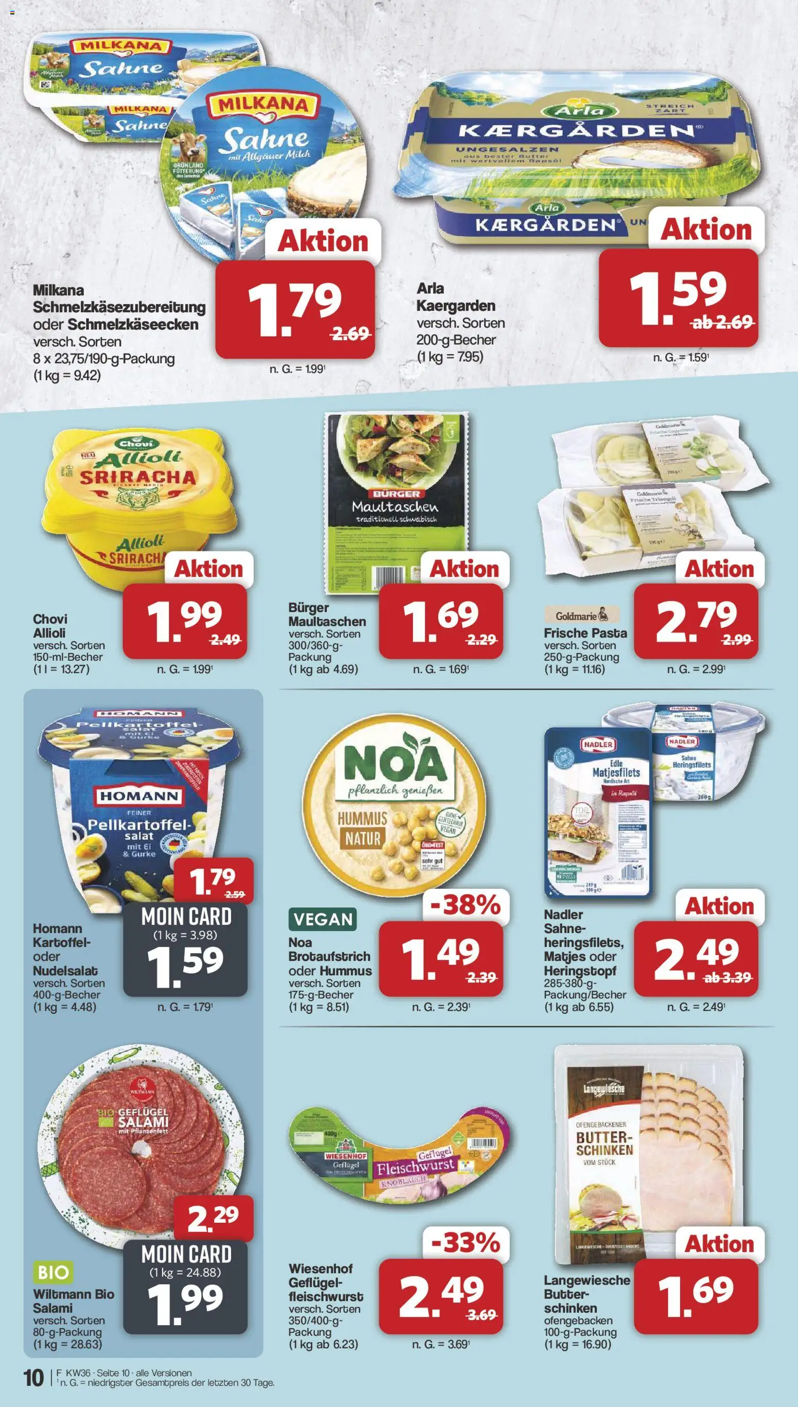 Famila Nordwest Prospekt – gültig ab 31.08.2026 | Seite: 10 | Produkte: Milch, Butter, Pasta, Schinken
