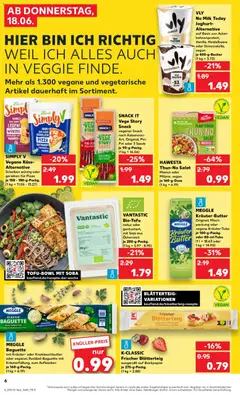 Náhled letáku Kaufland Německo leták - Berlin od 18.06.2026 | Strana: 6 | Produkty: Veggie, Pizza, Kaše, Protein