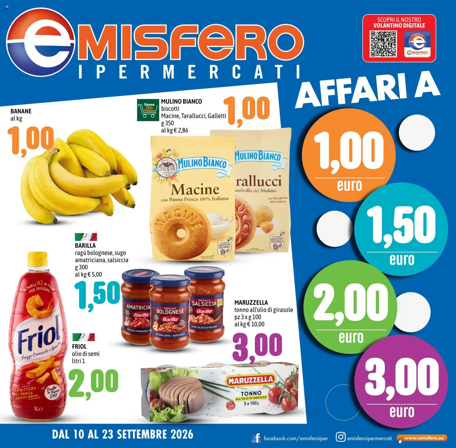 Volantino Emisfero del 10/09/2026 | Pagina: 1 | Prodotti: Uova, Salsiccia, Tonno, Sugo