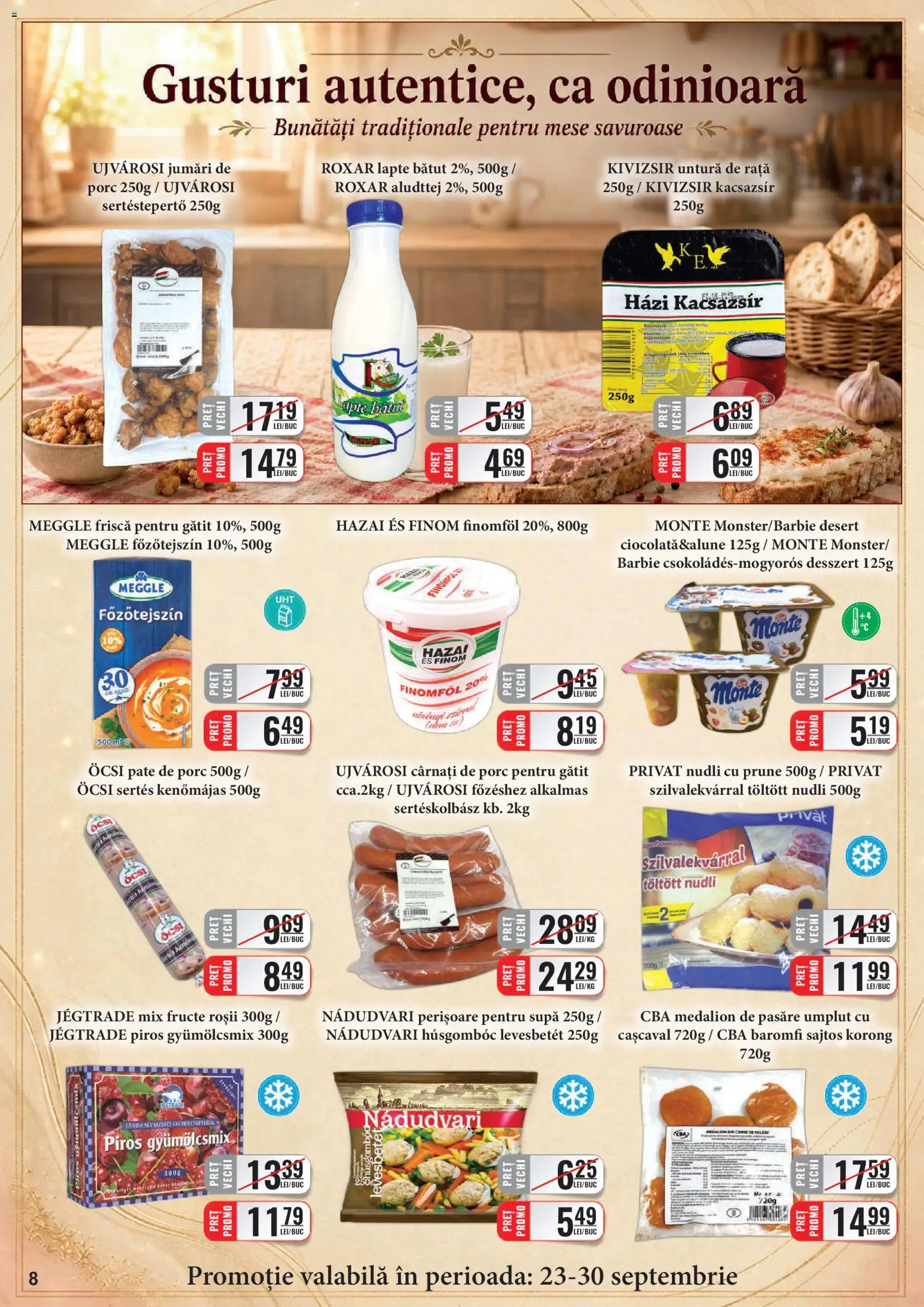 Noul catalog CBA – valabil de la 16.09.2026 | Pagină: 8 | Produse: Pate de Porc, Mix fructe, Lapte, Fructe