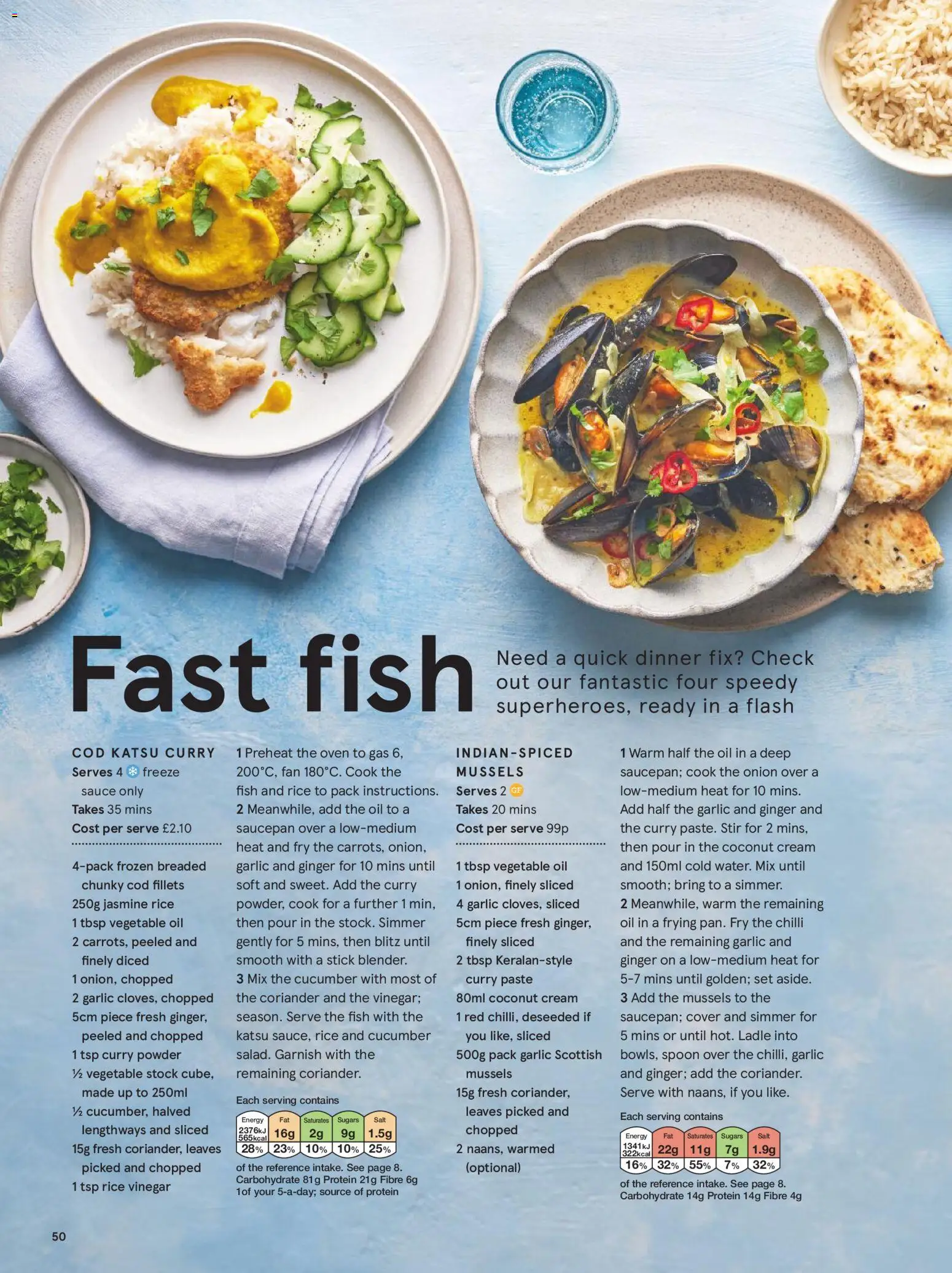 {H1} | Page: 50 | Products: Fish, The oven, Fan, Curry paste