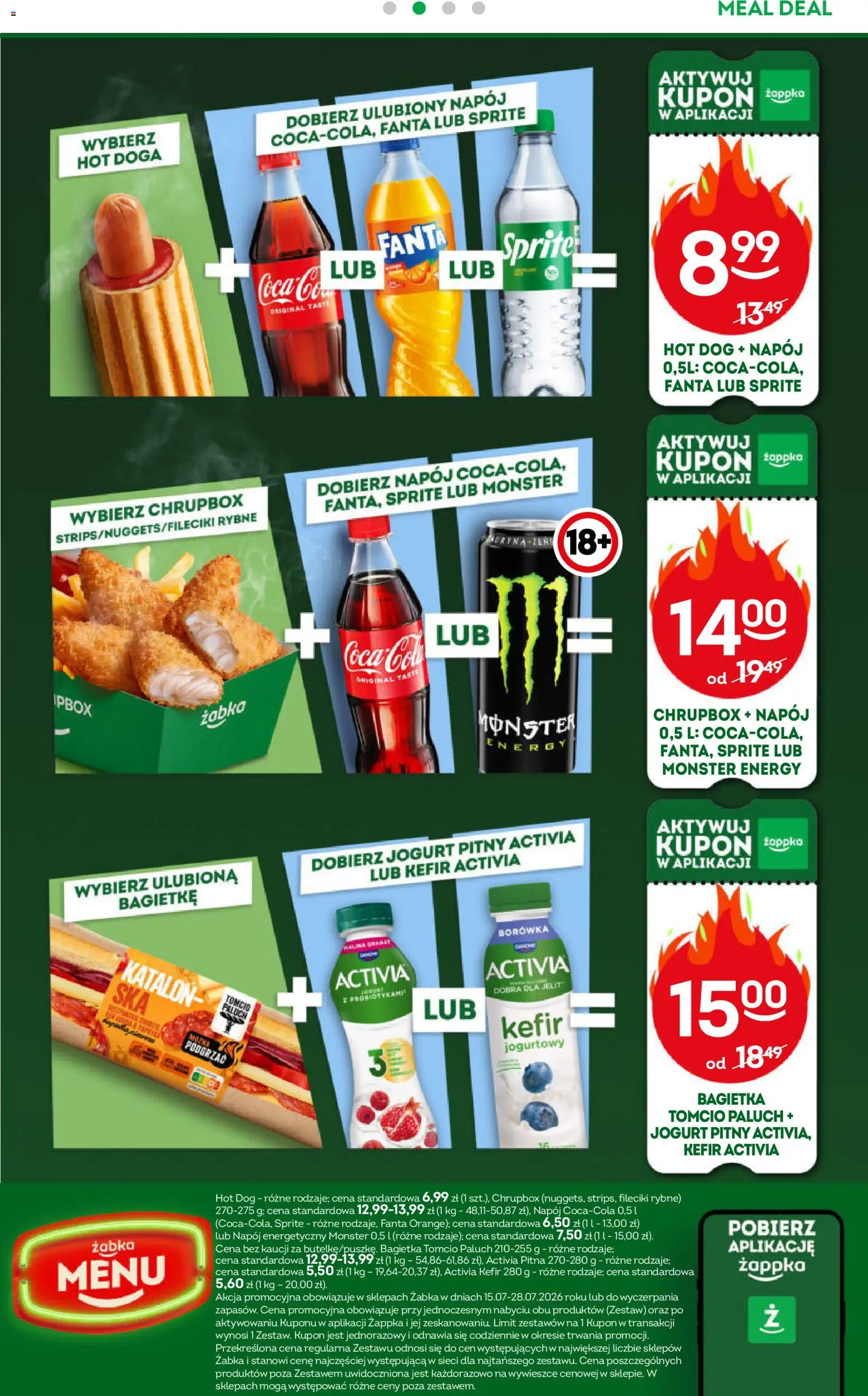Żabka gazetka od 15.07.2026 | Strona: 71 | Produkty: Kefir, Jogurt pitny, Fanta, Bagietka