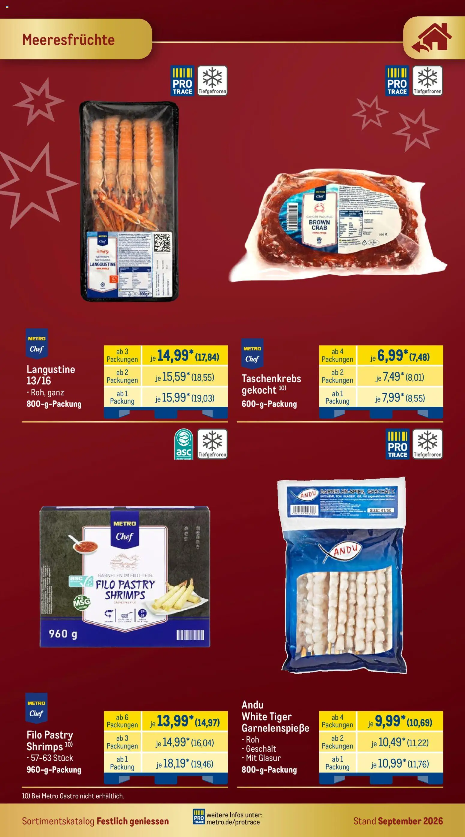 Metro Festlich Geniessen – gültig ab 01.09.2026 | Seite: 14 | Produkte: Garnelen, Meeresfrüchte