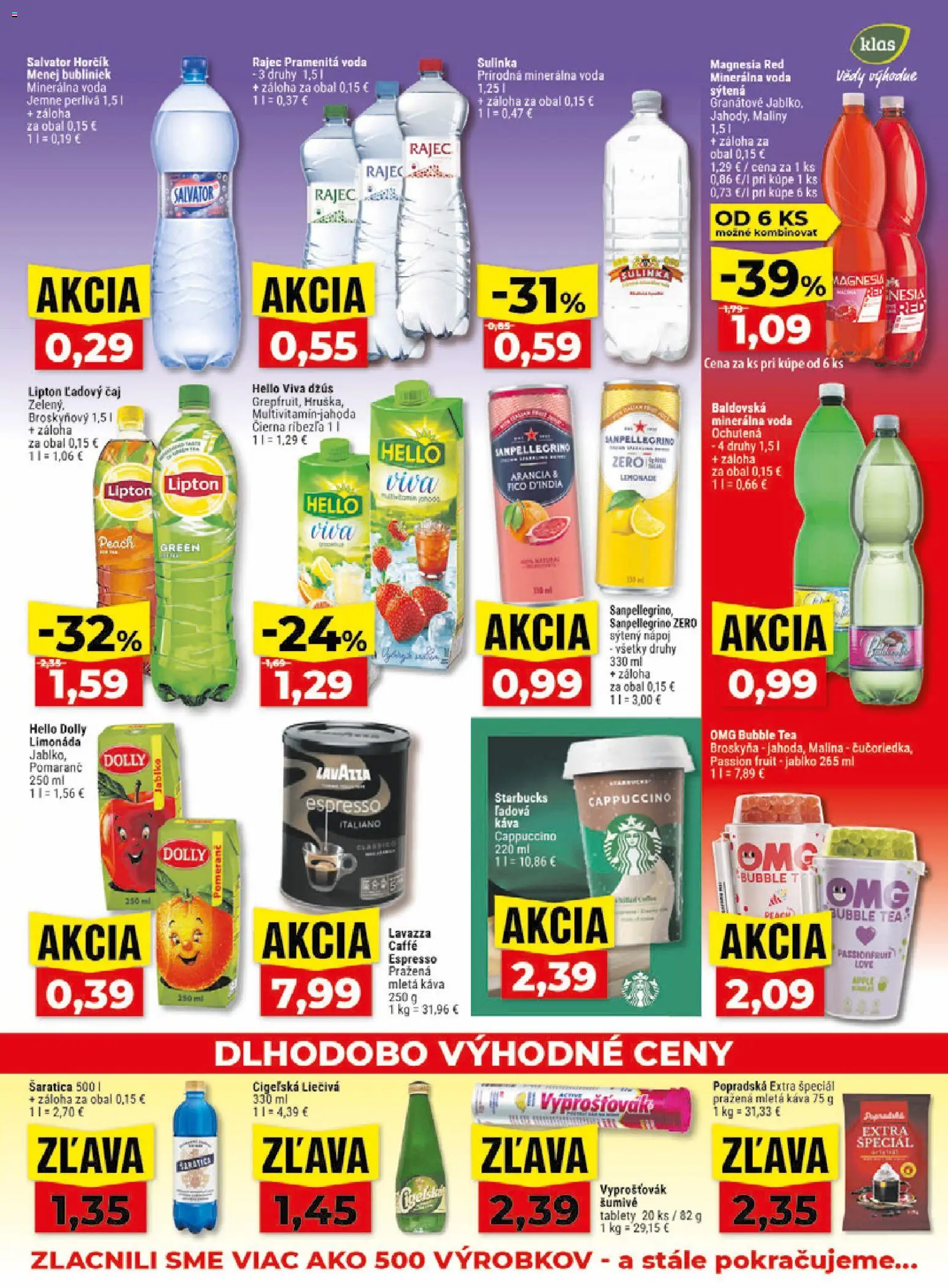 Nové Klas akcie – leták je platný od 31.08.2026 | Strana: 24 | Produkty: Džús, Čaj, Lavazza, Mletá káva