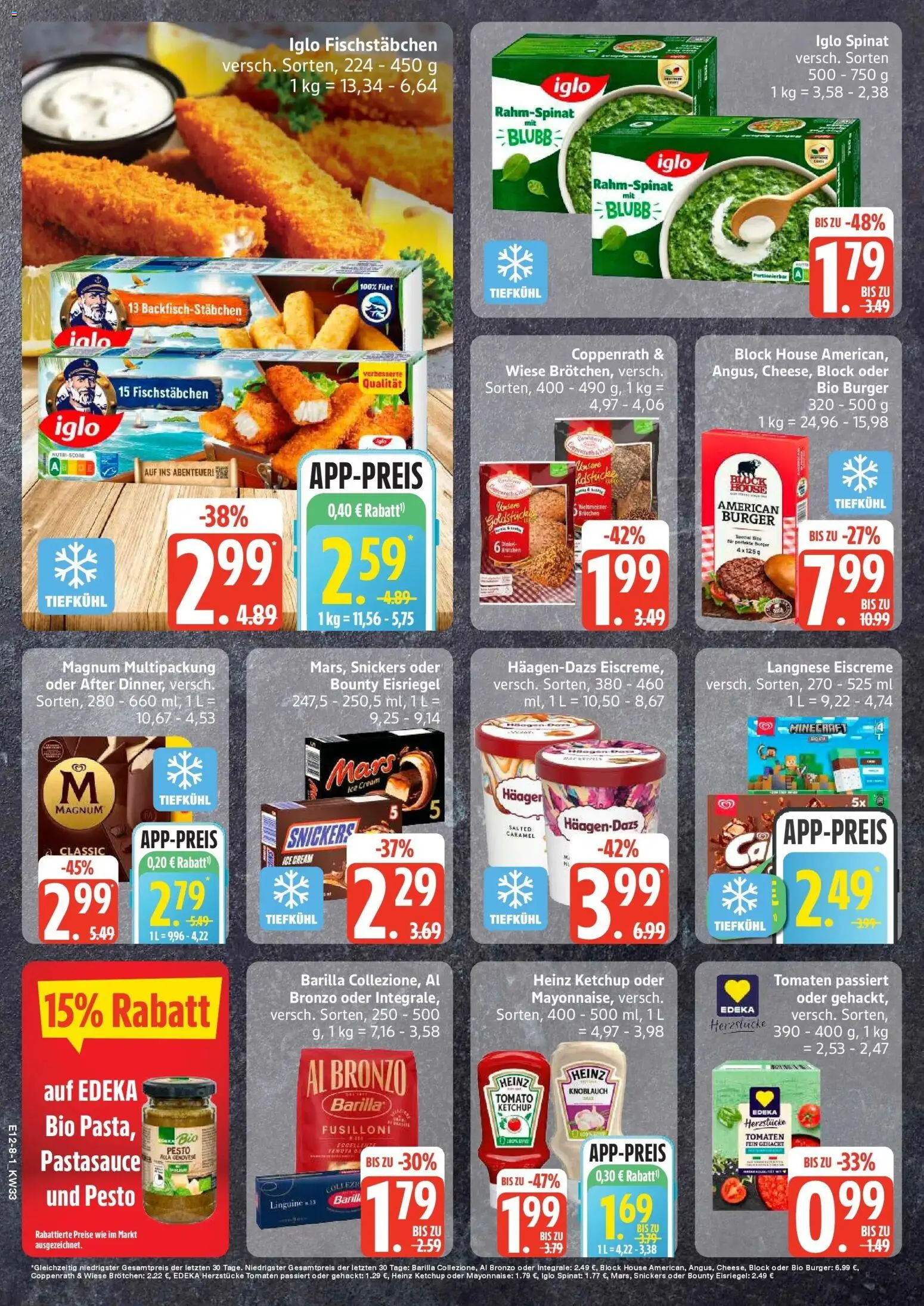 Edeka Prospekt Hamburg (ab 10.08.2026) » Angebote Online | Seite: 8 | Produkte: Heinz ketchup, Iglo, Tomaten, Knoblauch