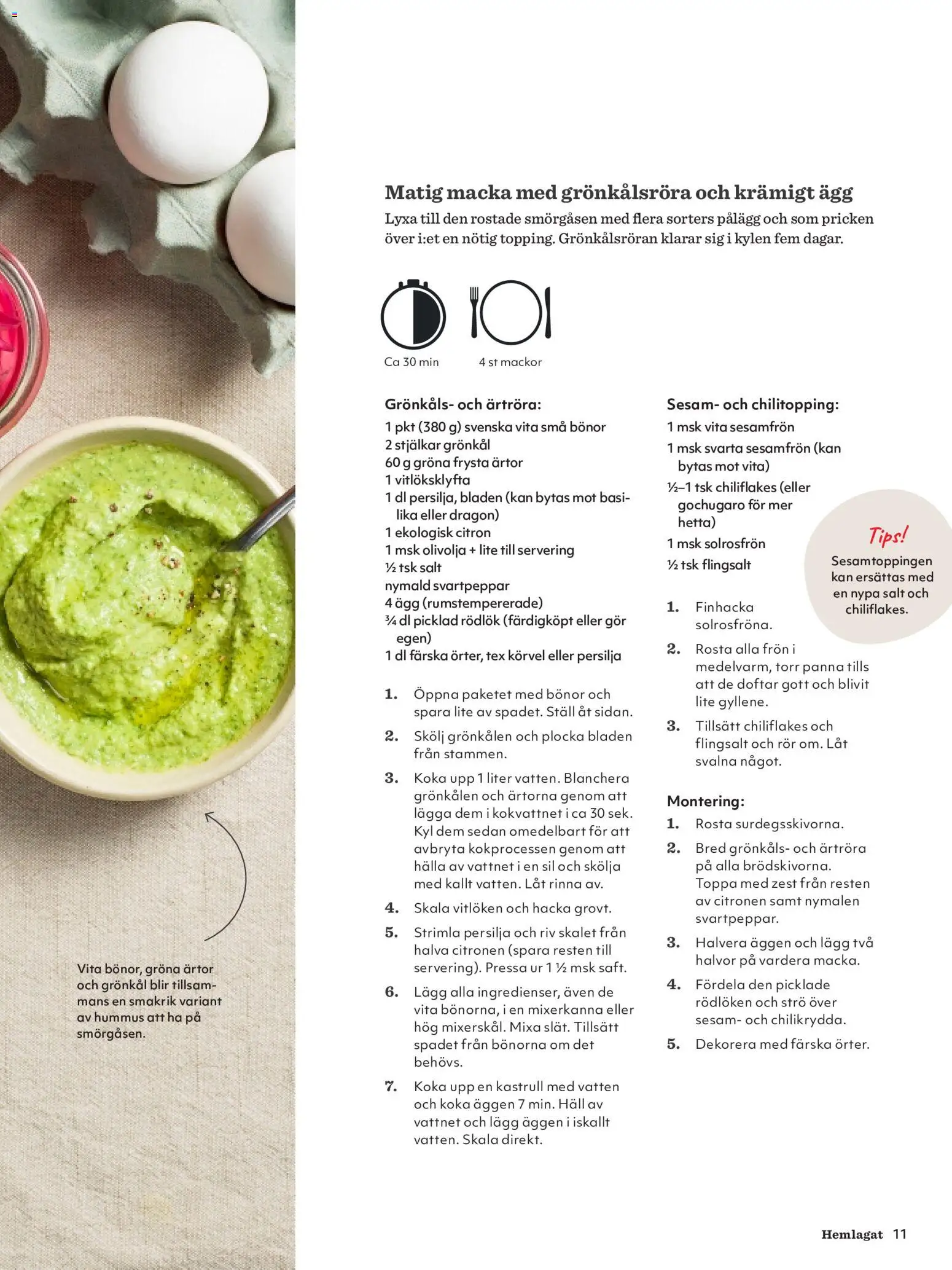 Hemköp reklamblad aktuell från 30/09/2026 | Sida: 11 | Produkter: Hummus, Ägg, Ärtor, Rör