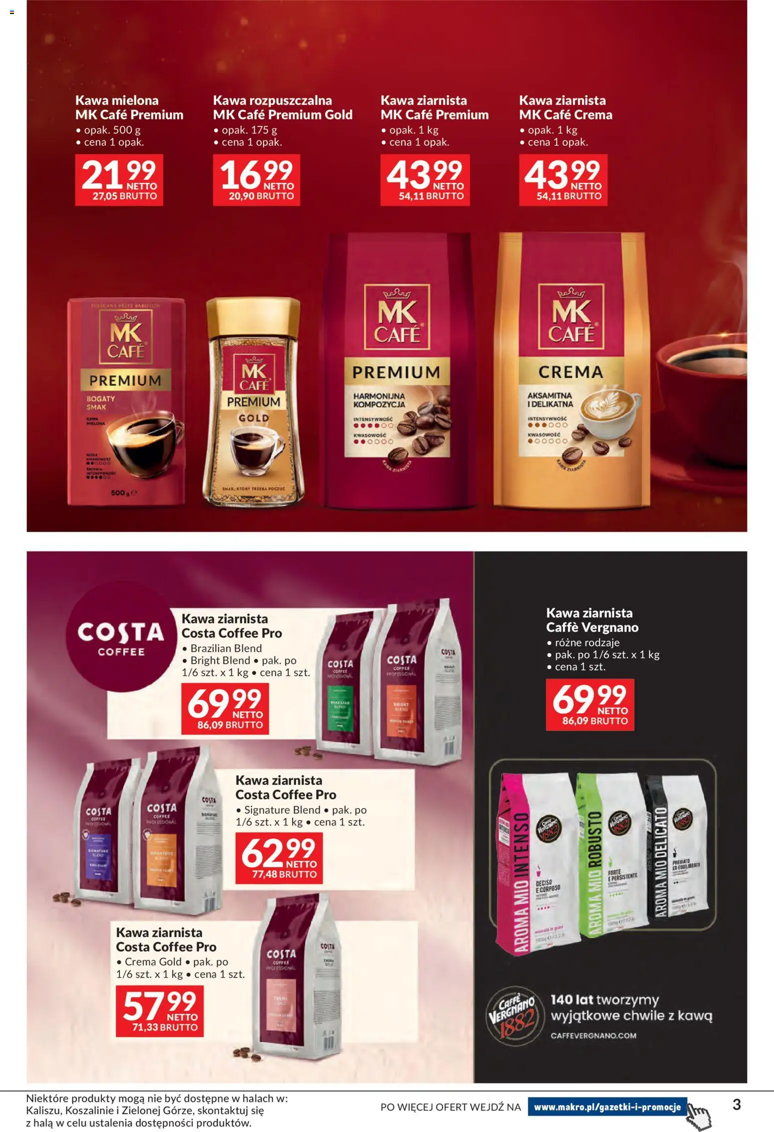 Makro gazetka - Kawa Herbata od 29.09.2026 | Strona: 3 | Produkty: MK Cafe Crema, Kawa ziarnista, Kawa, Kawa mielona