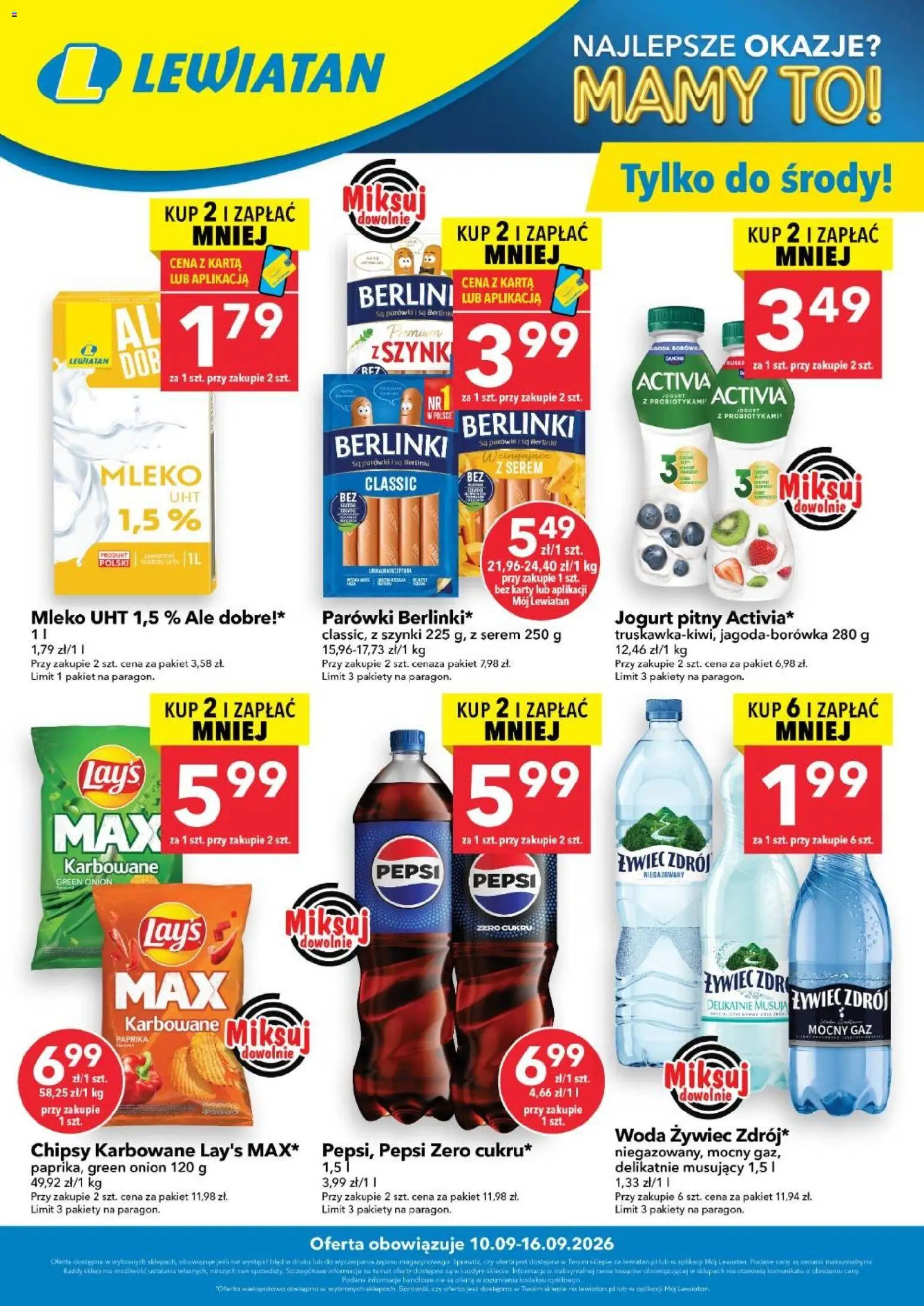 Lewiatan gazetka - W wielopakach taniej od 10.09.2026 | Strona: 1 | Produkty: Jogurt pitny, Mleko, Jogurt, Mleko UHT