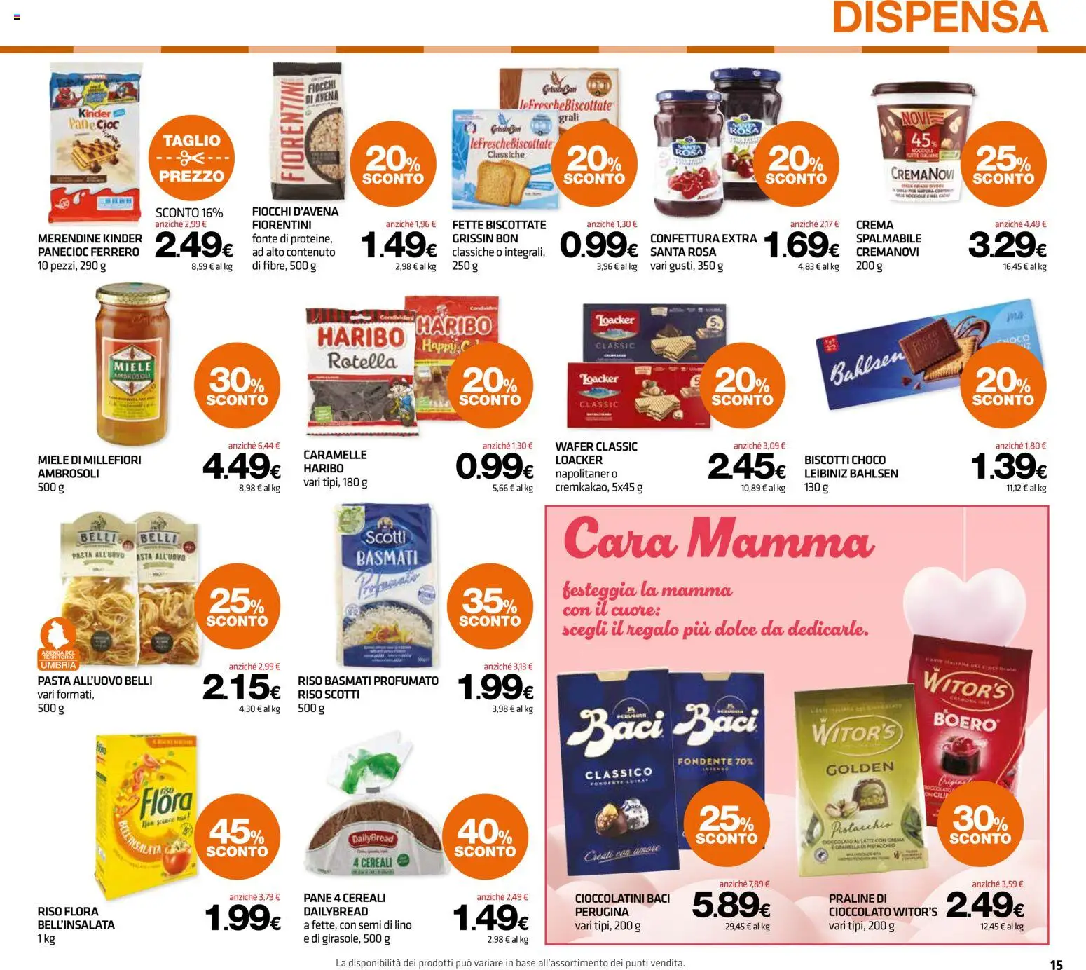 Volantino Superconti del 07.05.2026 | Pagina: 15 | Prodotti: Caramelle, Biscotti, Pasta, Merendine