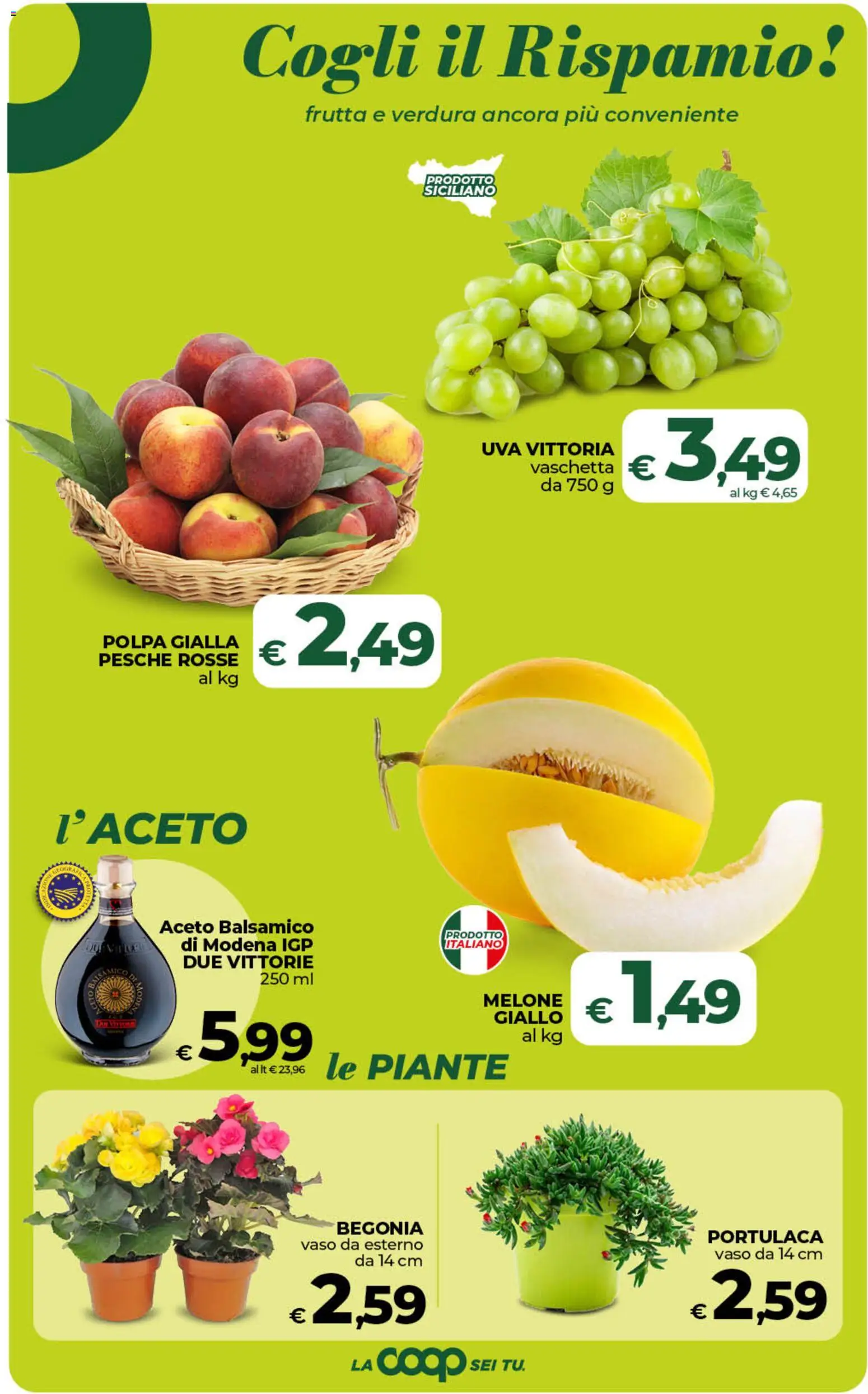 Volantino COOP del 18.06.2026 | Pagina: 21 | Prodotti: Uva, Melone, Aceto, Vaso