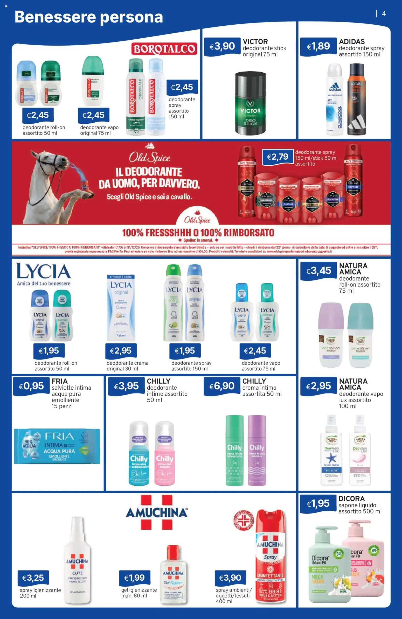 Volantino Sirene Blu del 01/09/2026 | Pagina: 4 | Prodotti: Sapone, Intimo, Acqua, Data