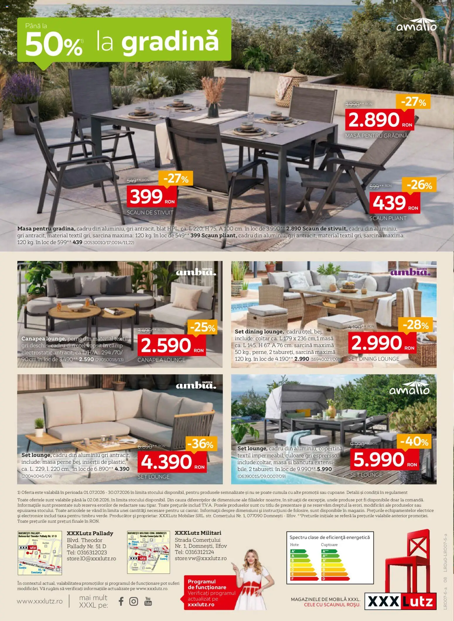 Noul catalog XXXLutz – valabil de la 29.06.2026 | Pagină: 8 | Produse: Copertină, Canapea, Masă, Scaun