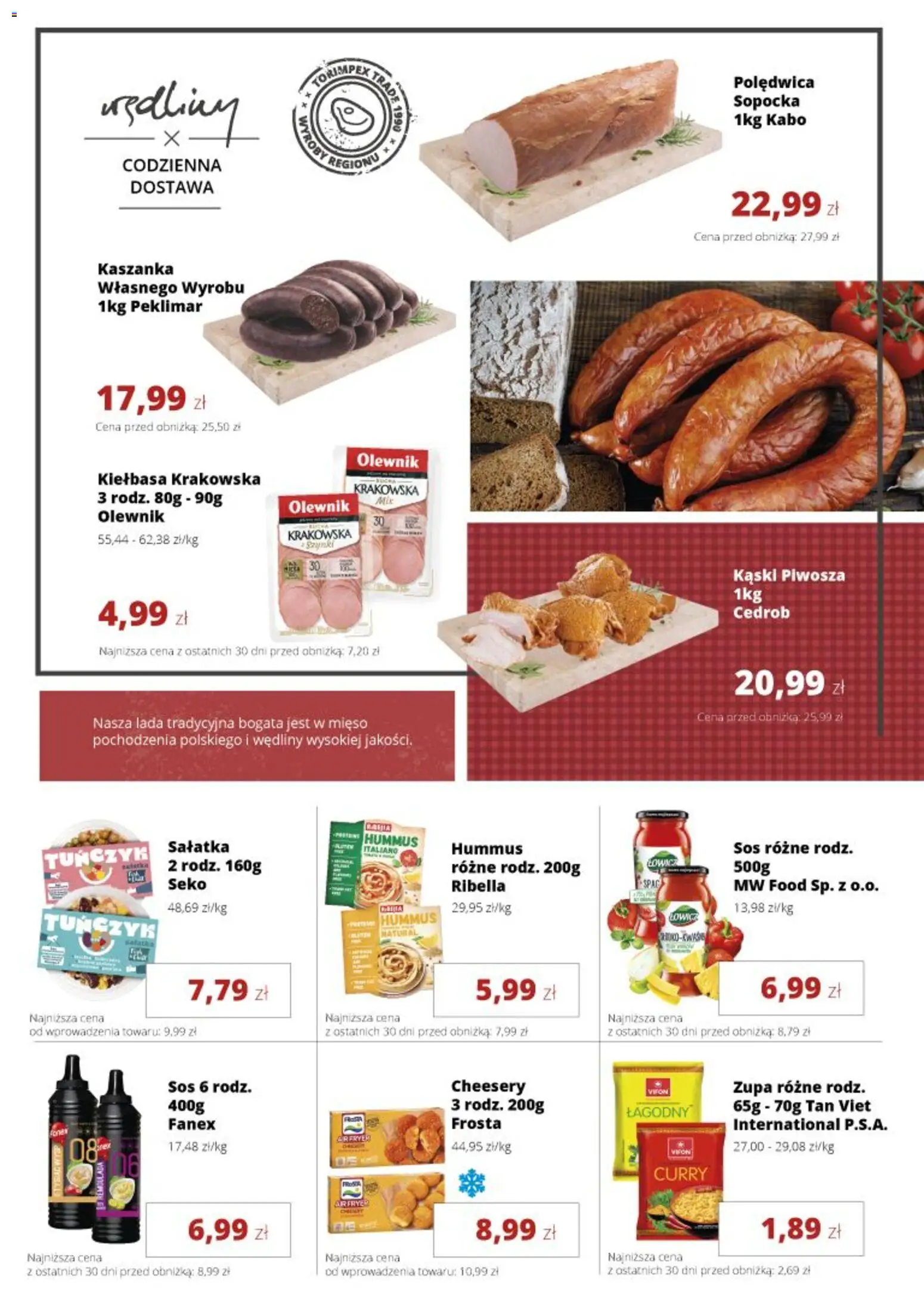 Torimpex gazetka od 04.05.2026 | Strona: 5 | Produkty: Mięso, Tuńczyk, Kiełbasa krakowska, Zupa