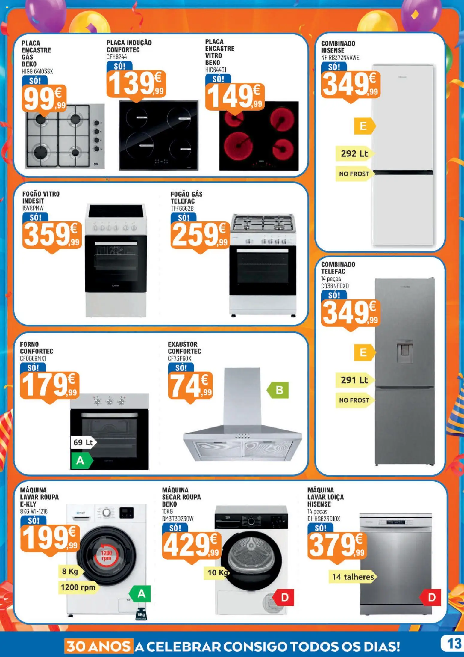 E.Leclerc folheto Aniversário Bazar Lamego │ válido de 15/10/2026 | Página: 13 | Produtos: Forno, Fogão, Exaustor, Talheres