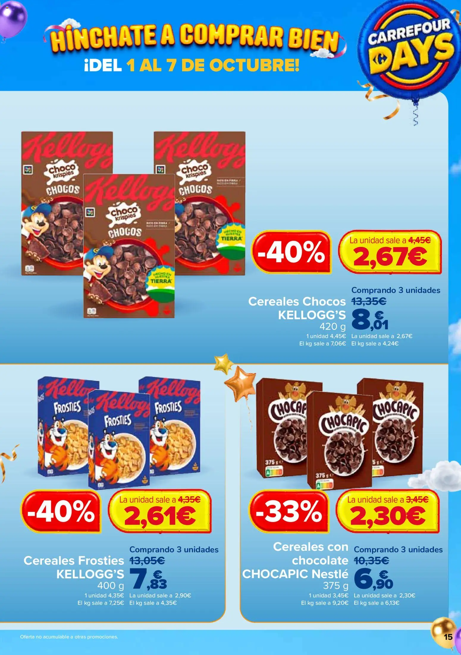 Carrefour Days │ válido desde el 01/10/2026 | Página: 15 | Productos: Chocolate, Cereales, Tierra