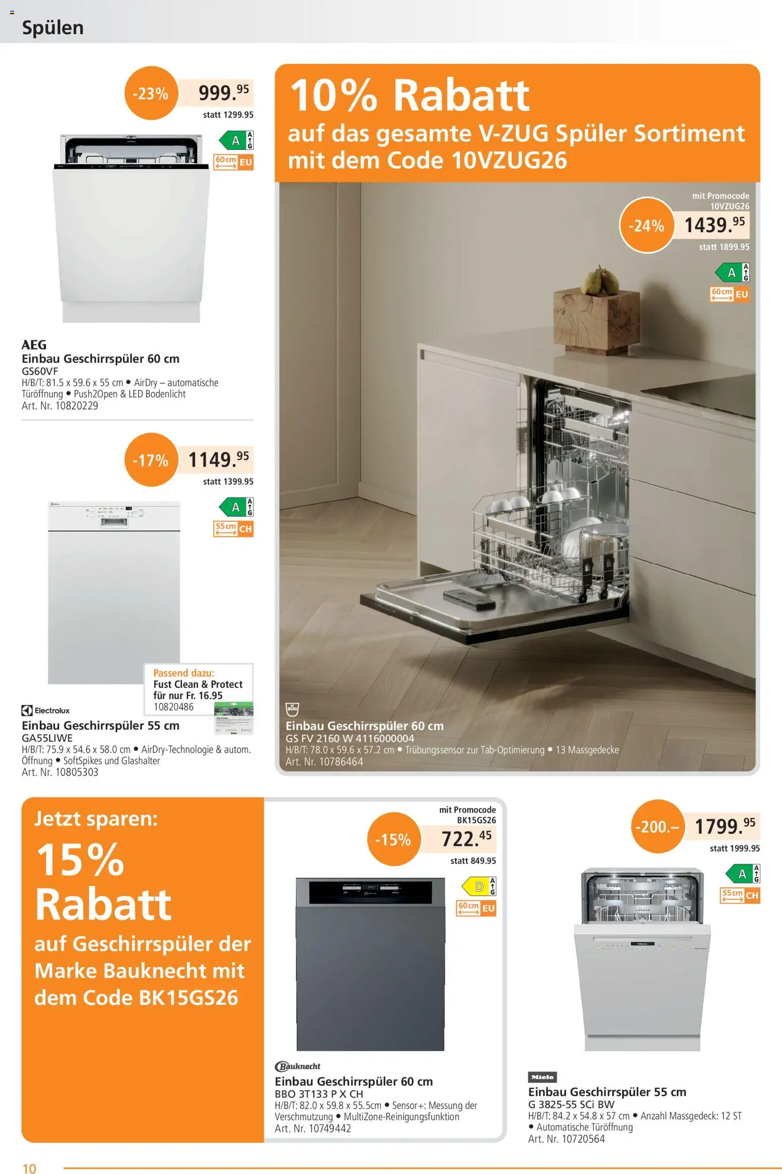Fust aktionen – gültig ab 26.10.2026 | Seite: 10 | Produkte: Geschirrspüler, Miele