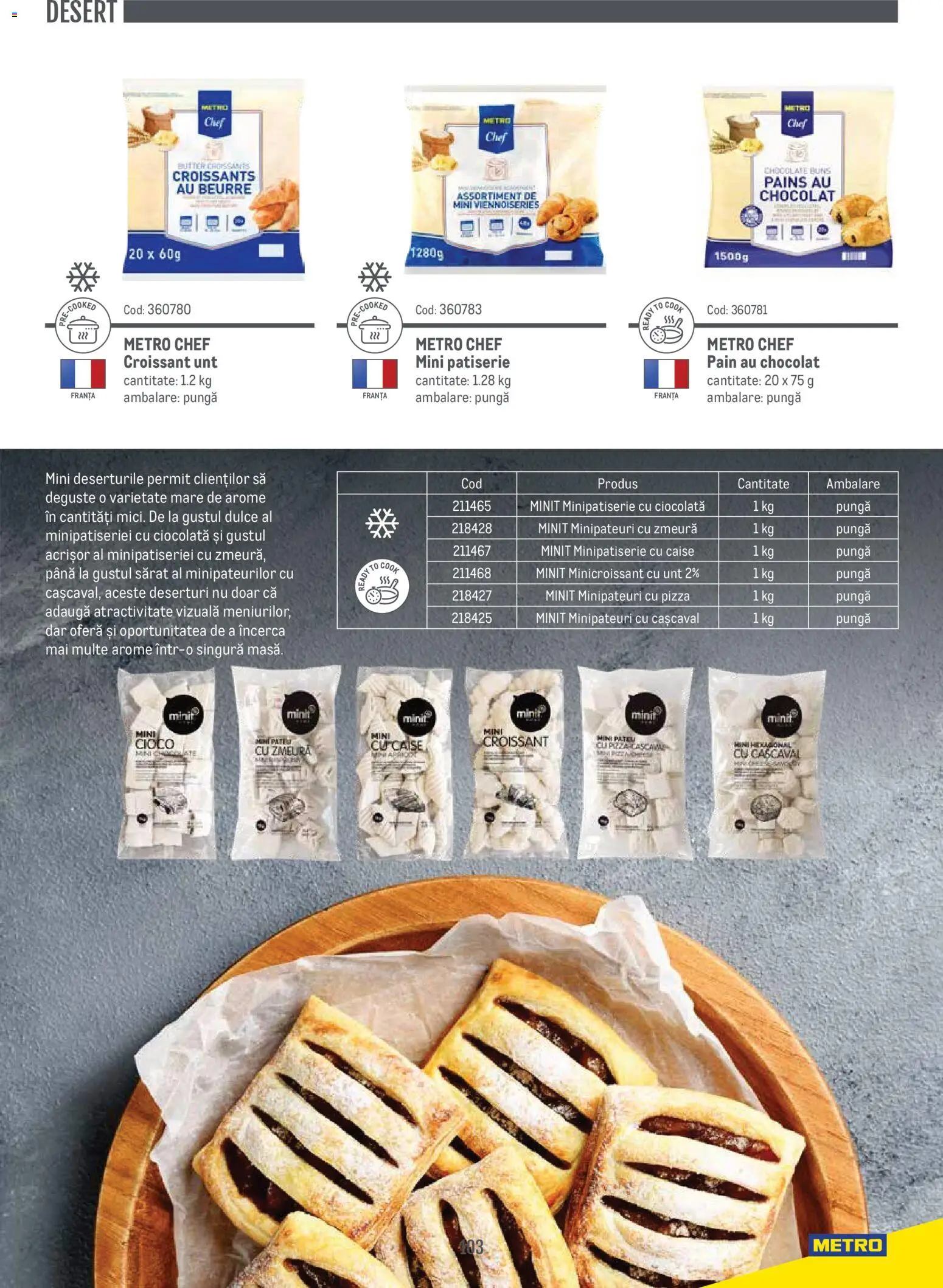 Noul catalog Metro – valabil de la 14.11.2024 | Pagină: 103 | Produse: Zmeură, Pungă, Cașcaval, Unt