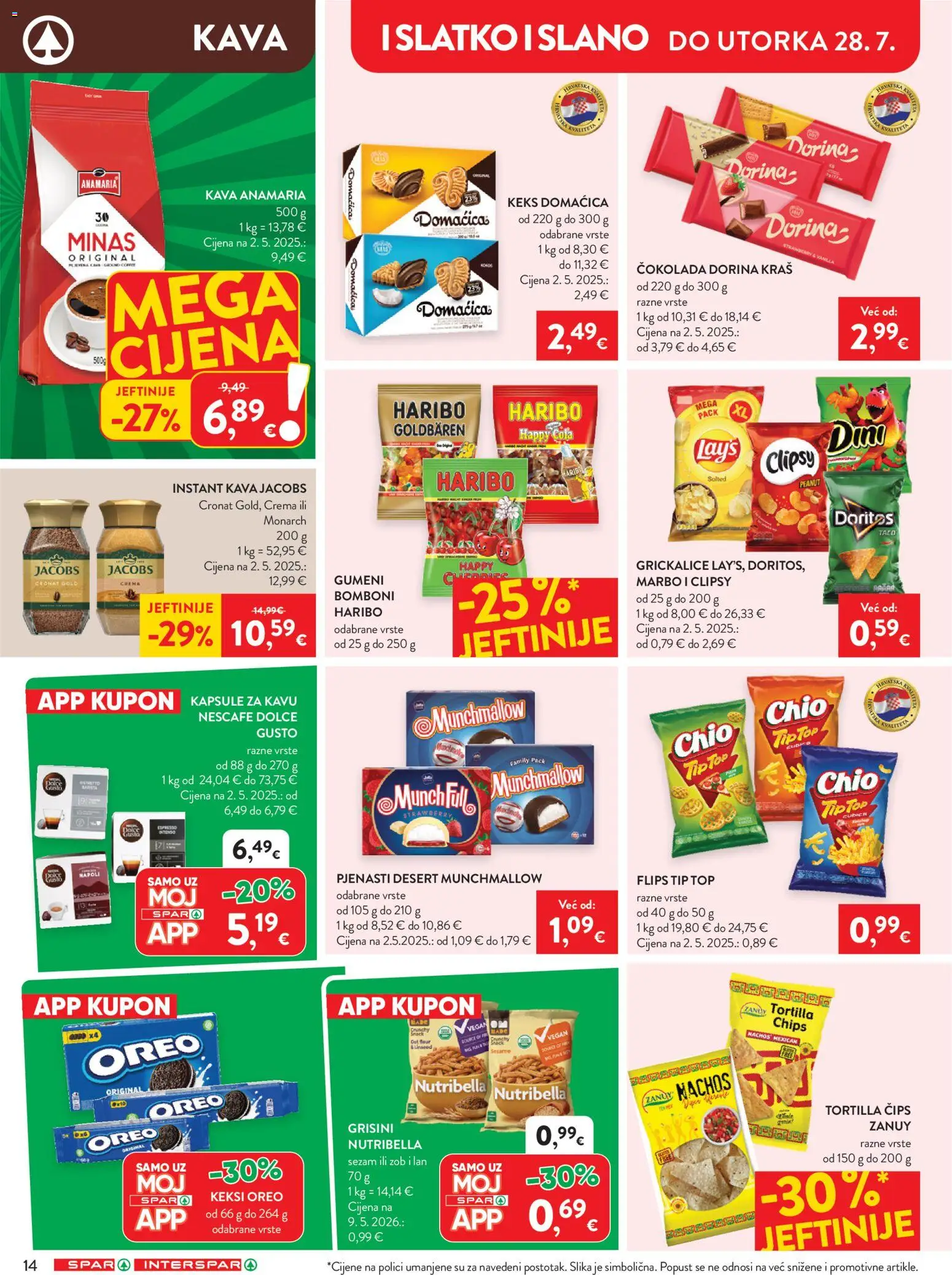 Spar katalog | vrijedi od 22.07.2026 | Stranica: 23 | Proizvodi: Flips, Dorina, Kava, Jacobs