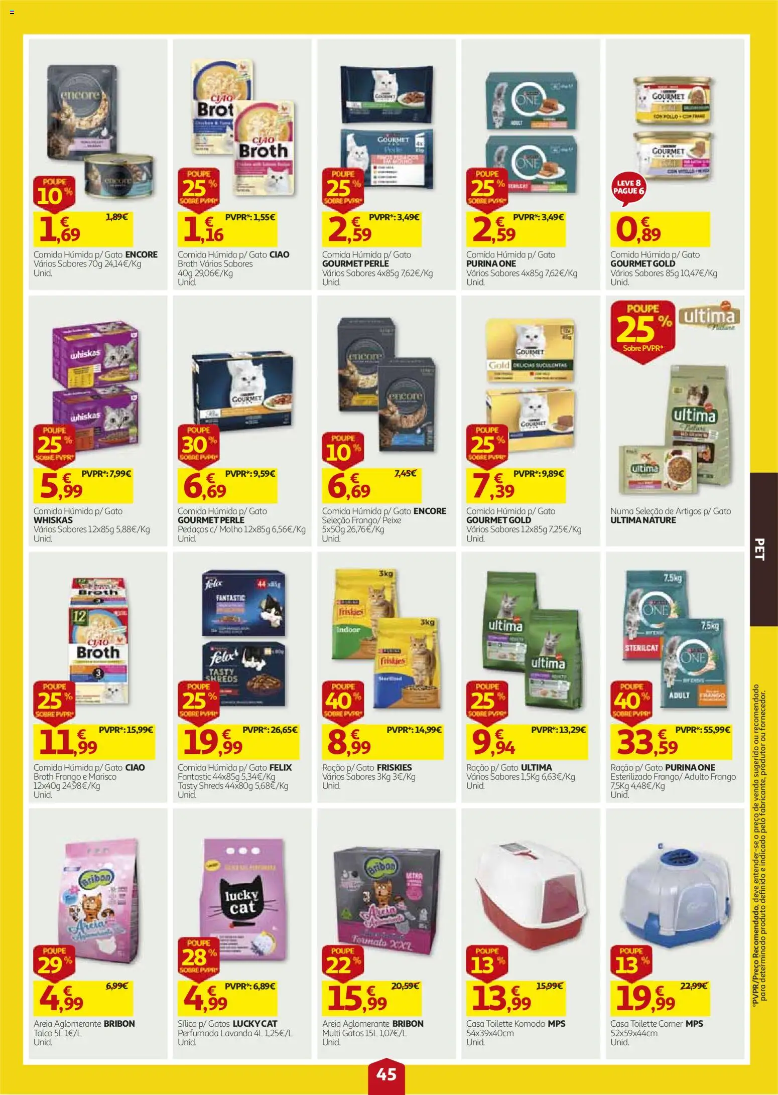 Auchan folheto │ válido de 27/08/2026 | Página: 45 | Produtos: Purina one, Areia, Frango, Peixe