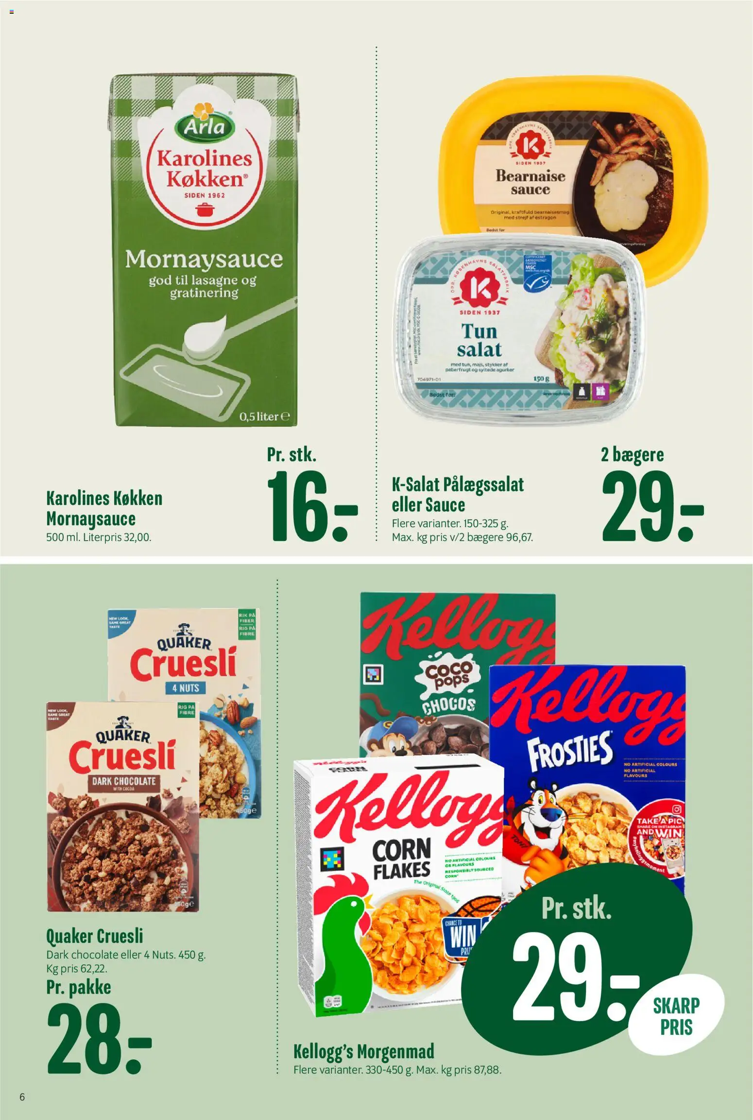 Min Købmand tilbudsavis – gyldig fra 14/08/2026 | Side: 6 | Produkter: Syltede agurker, Agurker, Mornaysauce, Lasagne