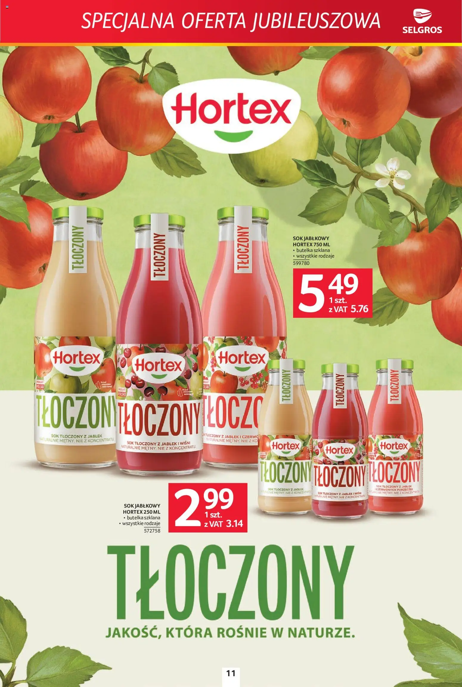 Selgros cash&carry gazetka - Specjalna oferta jubileuszowa od 30.07.2026 | Strona: 11 | Produkty: Sok jabłkowy, Sok