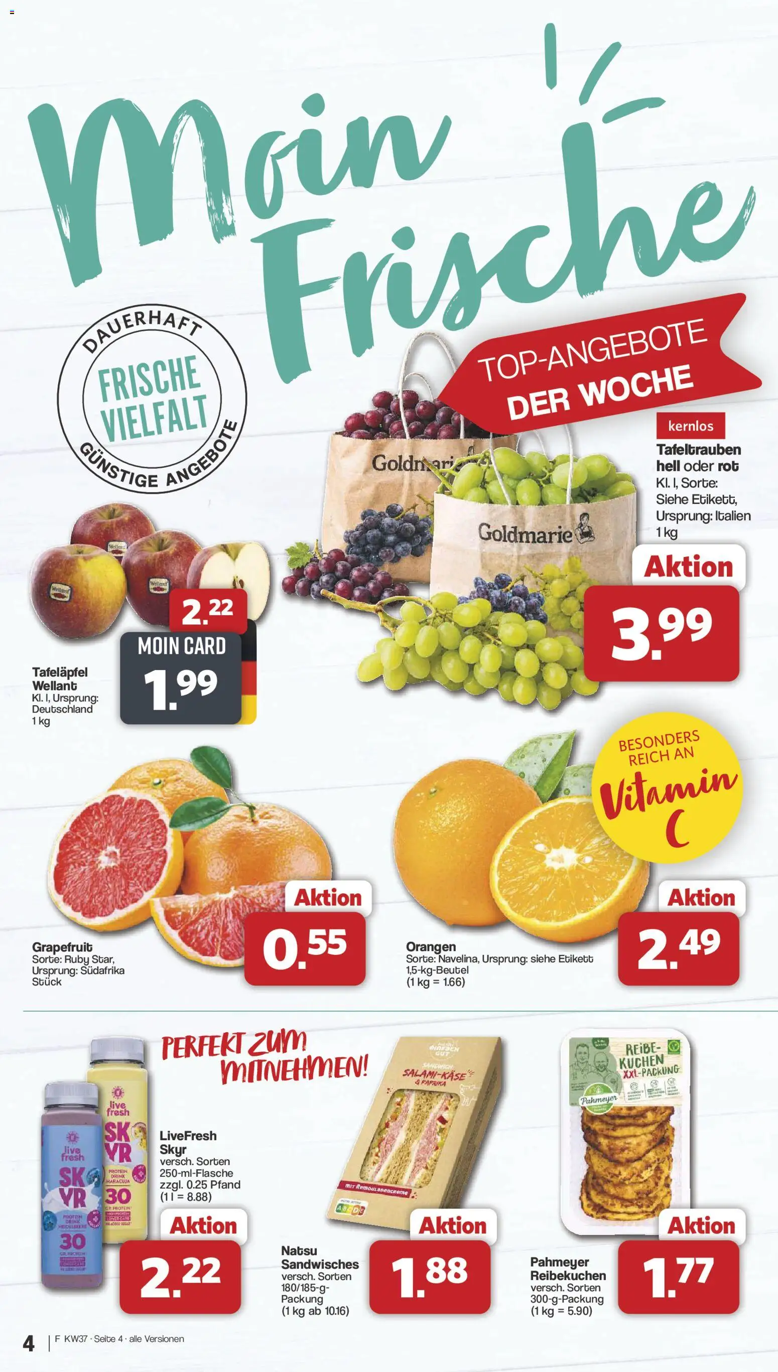 Famila Nordwest Prospekt – gültig ab 07.09.2026 | Seite: 4 | Produkte: Orangen, Skyr, Grapefruit, Paprika