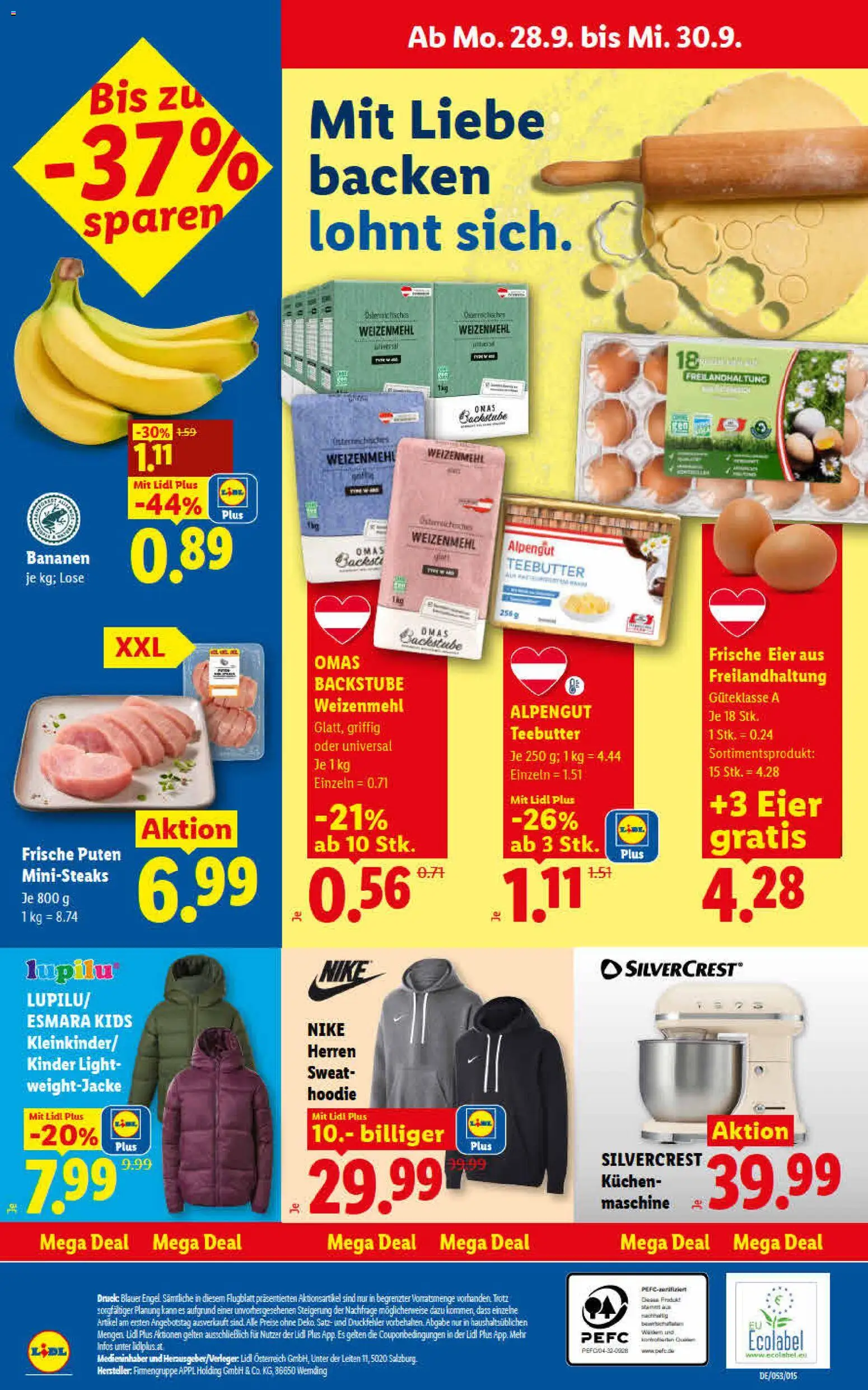 Lidl - Flugblatt gültig ab 24.09.2026 | Seite: 31 | Produkte: Butter, Eier, Bananen