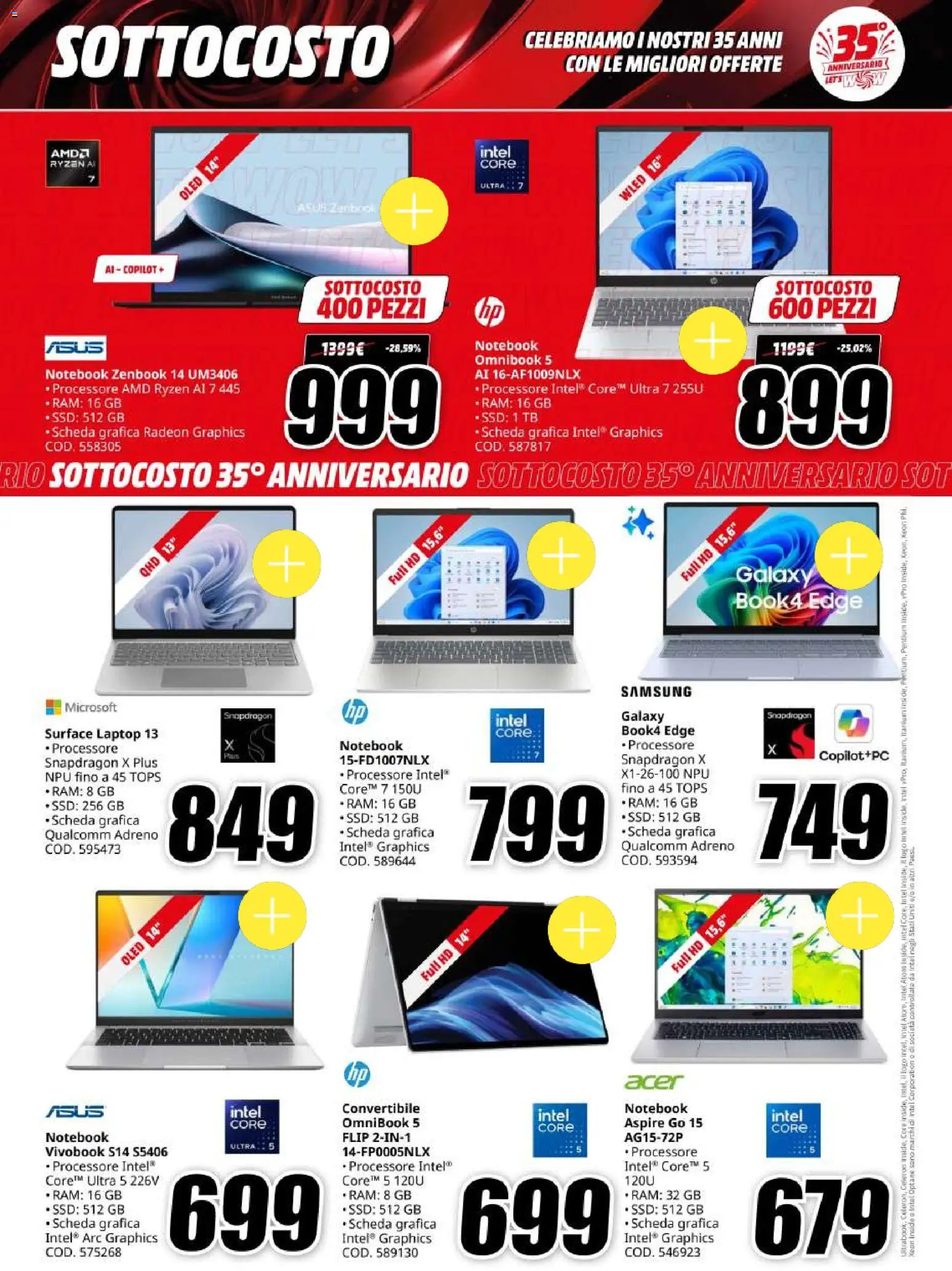 Volantino Media World del 06/10/2026 | Pagina: 11 | Prodotti: Notebook, Laptop, Samsung