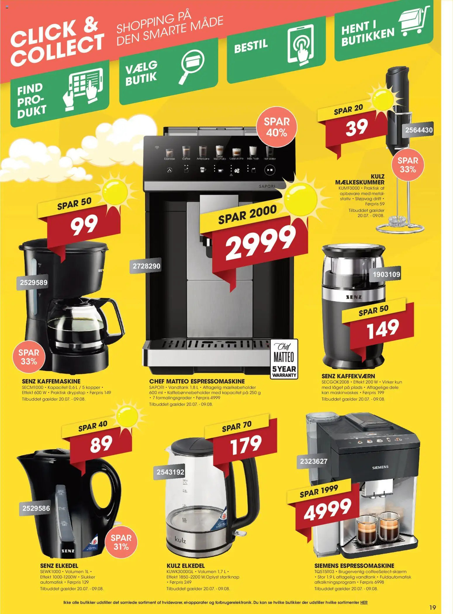 Punkt1 tilbudsavis – gyldig fra 20/07/2026 | Side: 19 | Produkter: Kaffemaskine