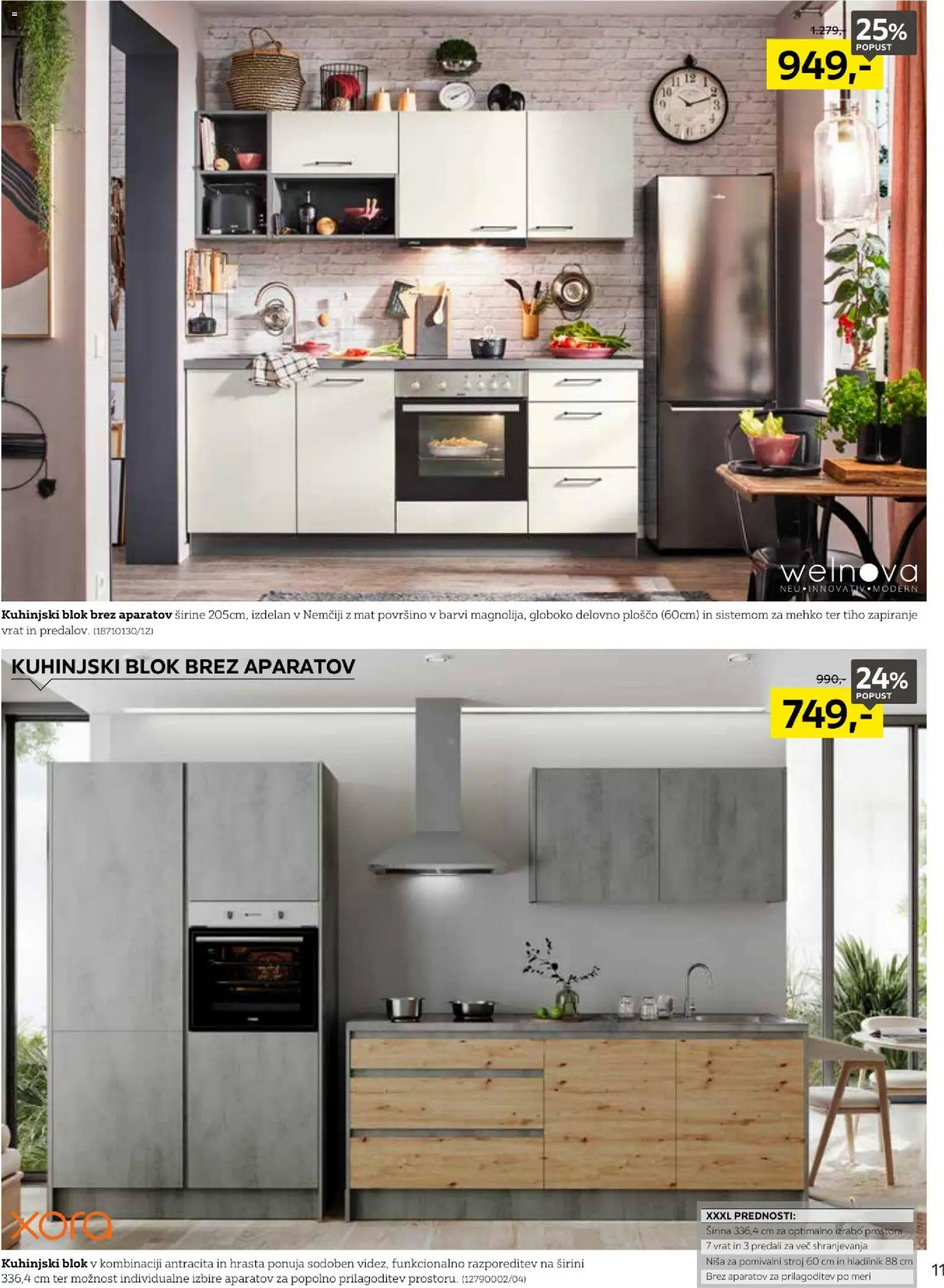 Novi XXXL Lesnina katalog ponudbe – veljaven od 18.08.2026 | Stran: 11 | Izdelki: Hladilnik, Pomivalni stroj, Blok