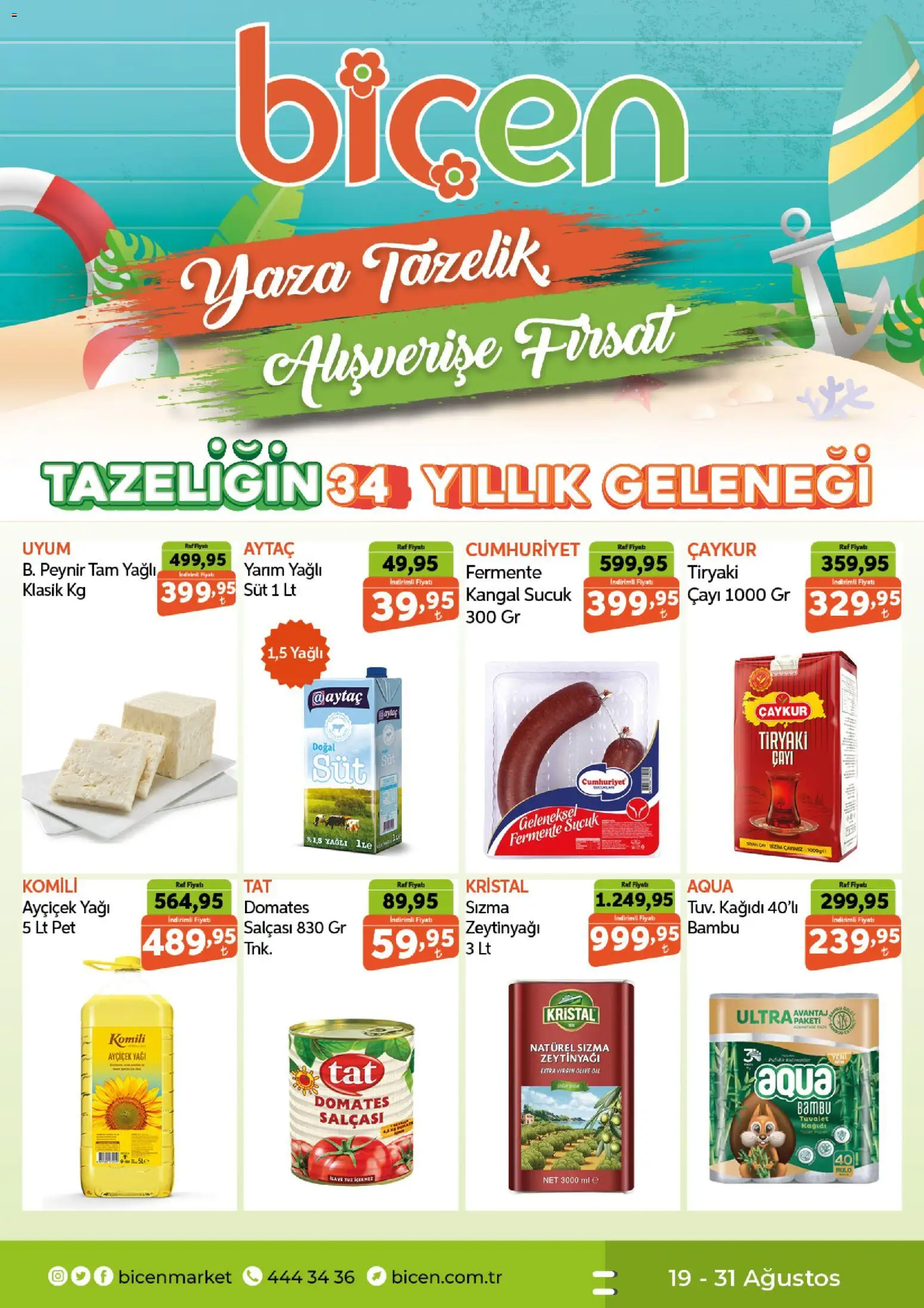 Biçen Market Katalog - 19 Ağustos 2026 tarihinden itibaren geçerlidir | Sayfa: 1 | Ürünler: Sızma zeytinyağı, Süt, Peynir, Zeytinyağı
