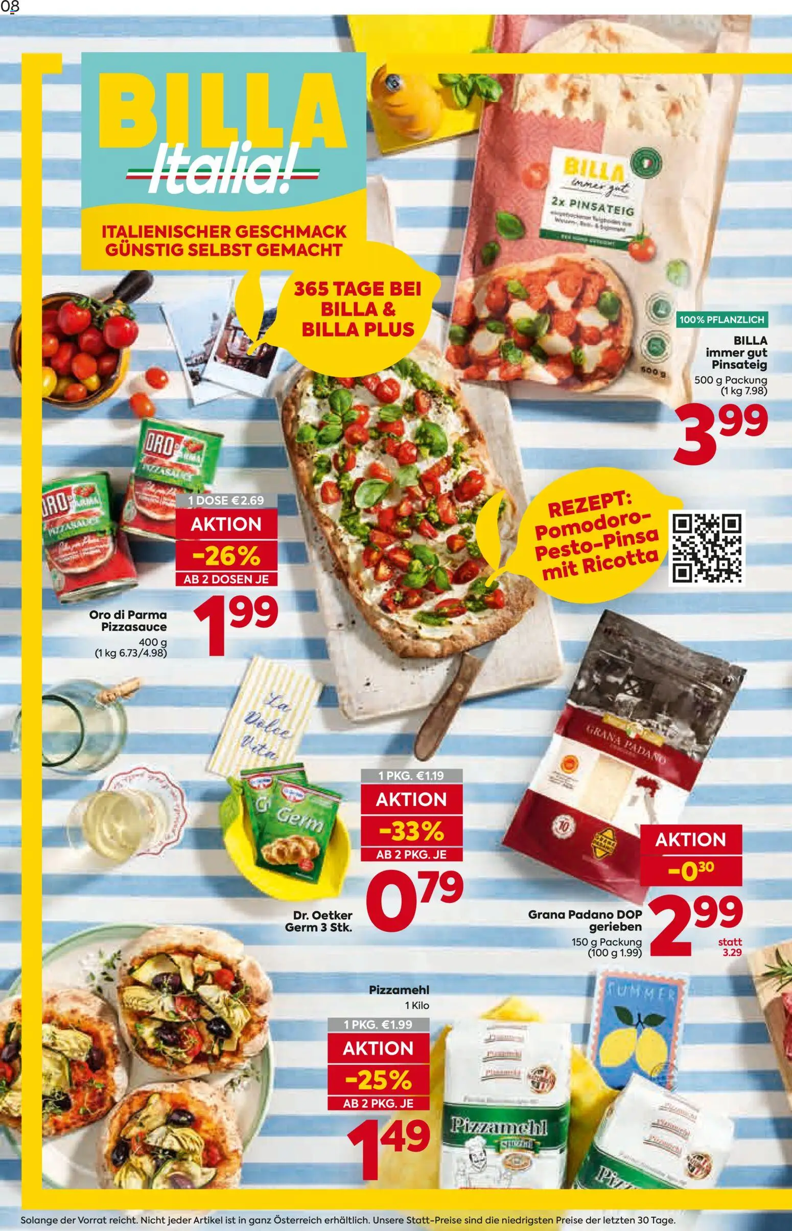 Billa AT akciós ujság - amely érvényes a következő dátumtól: 07.05.2026 | Oldal: 9 | Termékek: Ricotta, Grana padano