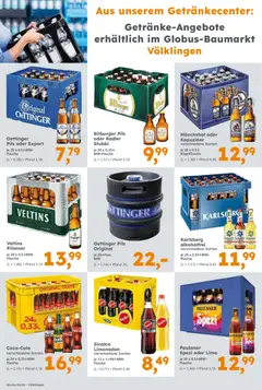 Globus Baumarkt Prospekt Saarbrücken ab 14.06.2026 gültig | Seite: 12 | Produkte: Monchshof, Cola, Radler, Paulaner
