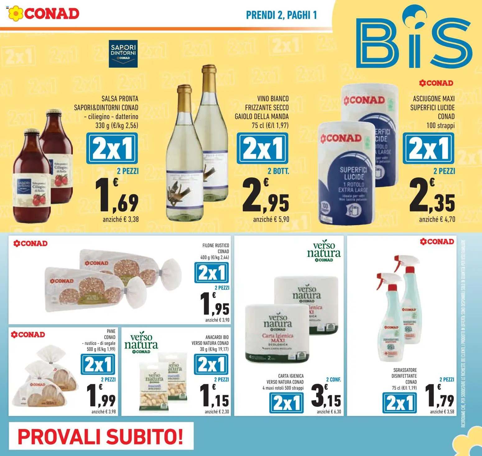 Volantino Conad del 20.05.2026 | Pagina: 9 | Prodotti: Carta igienica, Pane, Vino, Vino bianco
