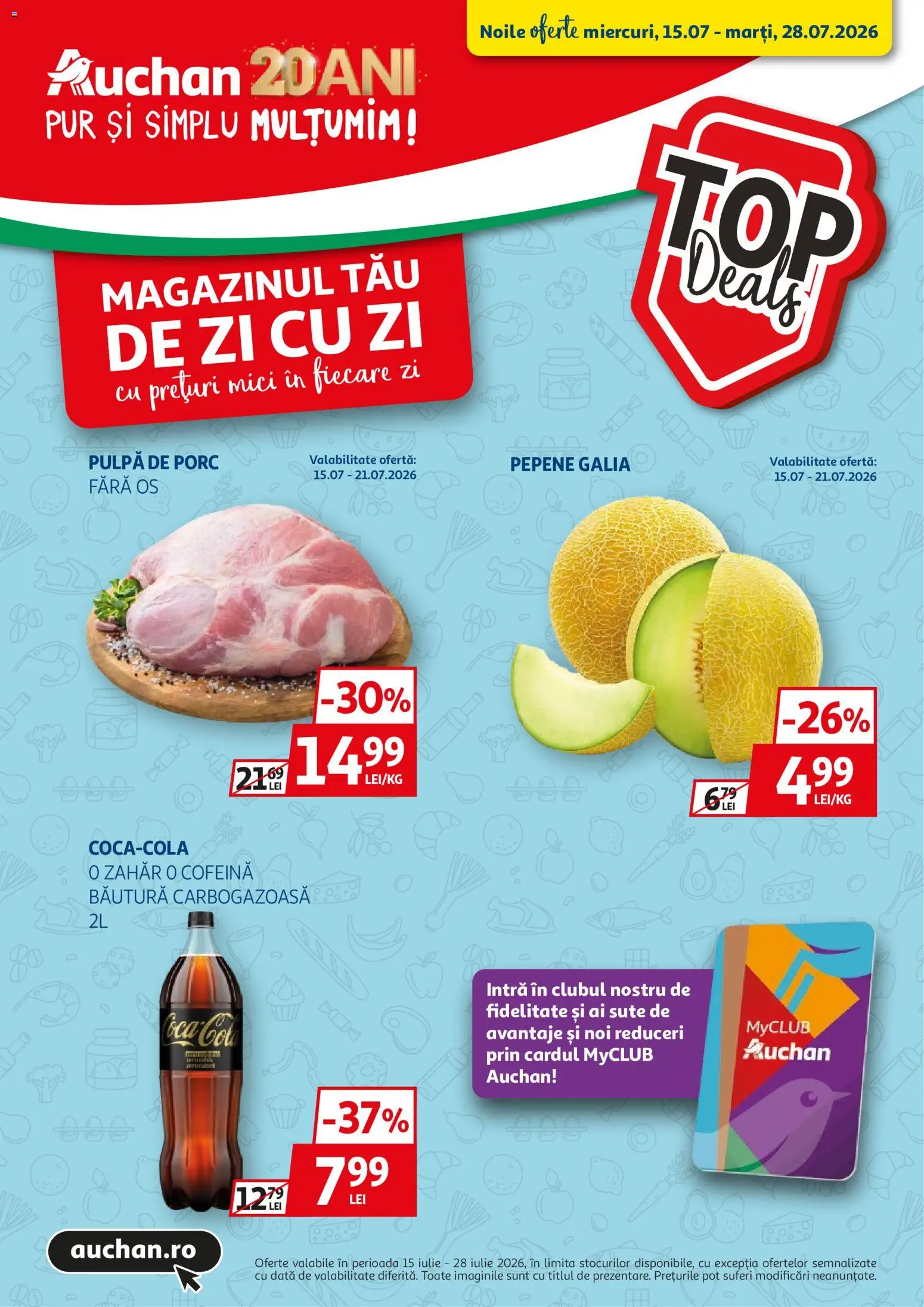 Noul catalog Auchan – valabil de la 15.07.2026 | Pagină: 1 | Produse: Mici, Zahăr