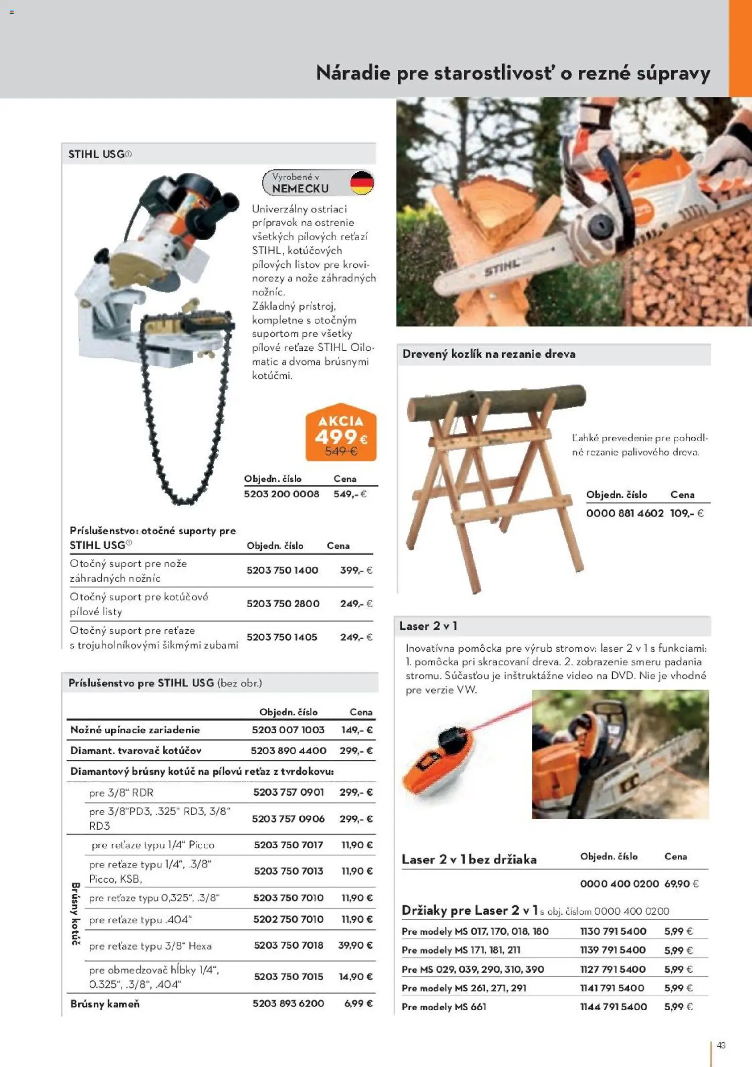 Nové STIHL akcie – leták je platný od 19.08.2026 | Strana: 43 | Produkty: Laser, Náradie