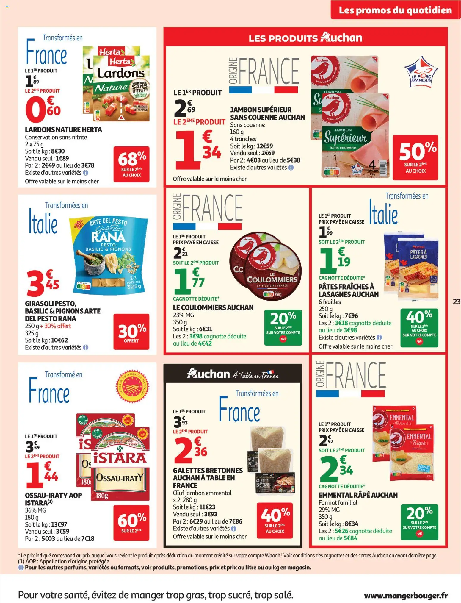{H1} | Page: 23 | Produits: Lardons, Pesto, Pâtes fraîches, Pâtes