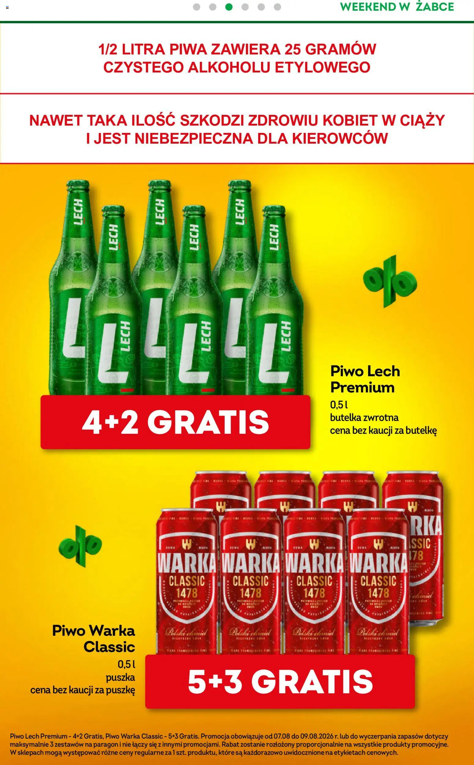 Żabka gazetka - Weekendowe promocje od 07.08.2026 | Strona: 4 | Produkty: Warka, Piwo Warka, Piwo